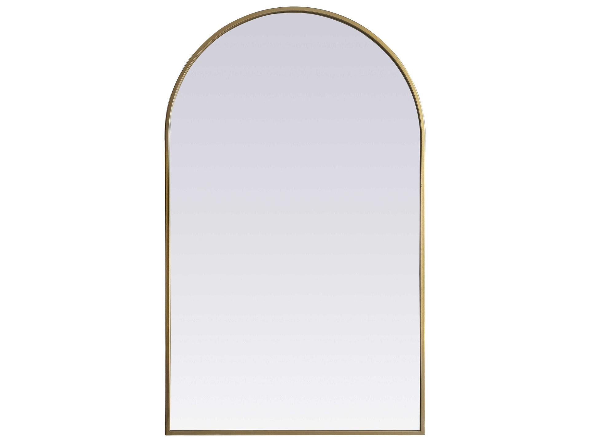 Ayra Arched Wall Mirror 40 x 24 Inch in Brass