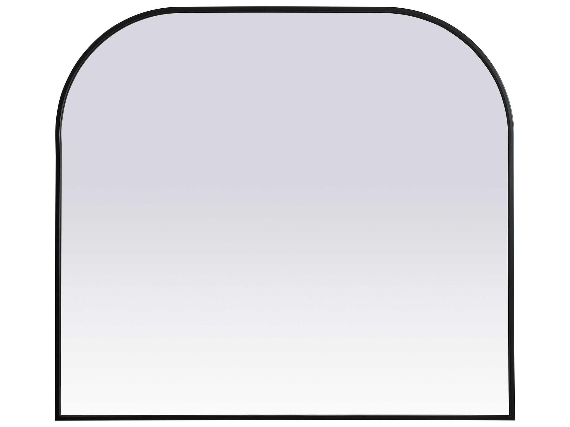 Blaire 42x38 Inch Modern Arch Wall Mirror in Black
