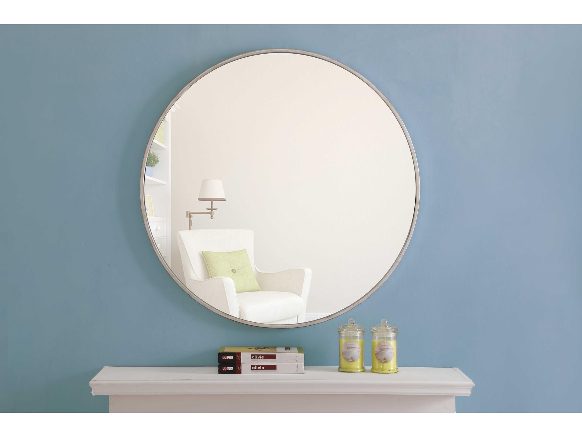 Elegant Lighting Eternity Silver Round Wall Mirror