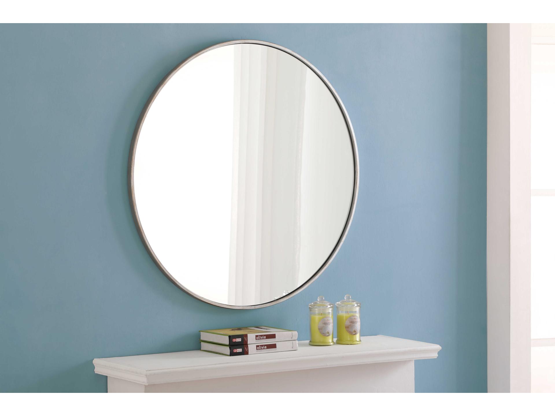 Elegant Lighting Eternity Silver Round Wall Mirror