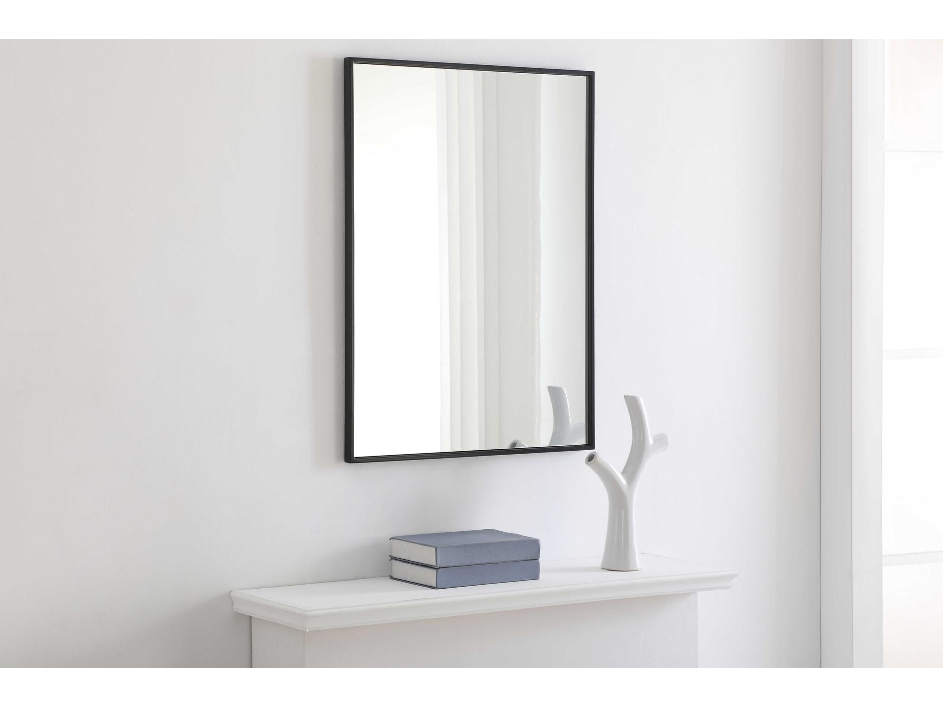 Elegant Lighting Eternity Black Rectangular Wall Mirror