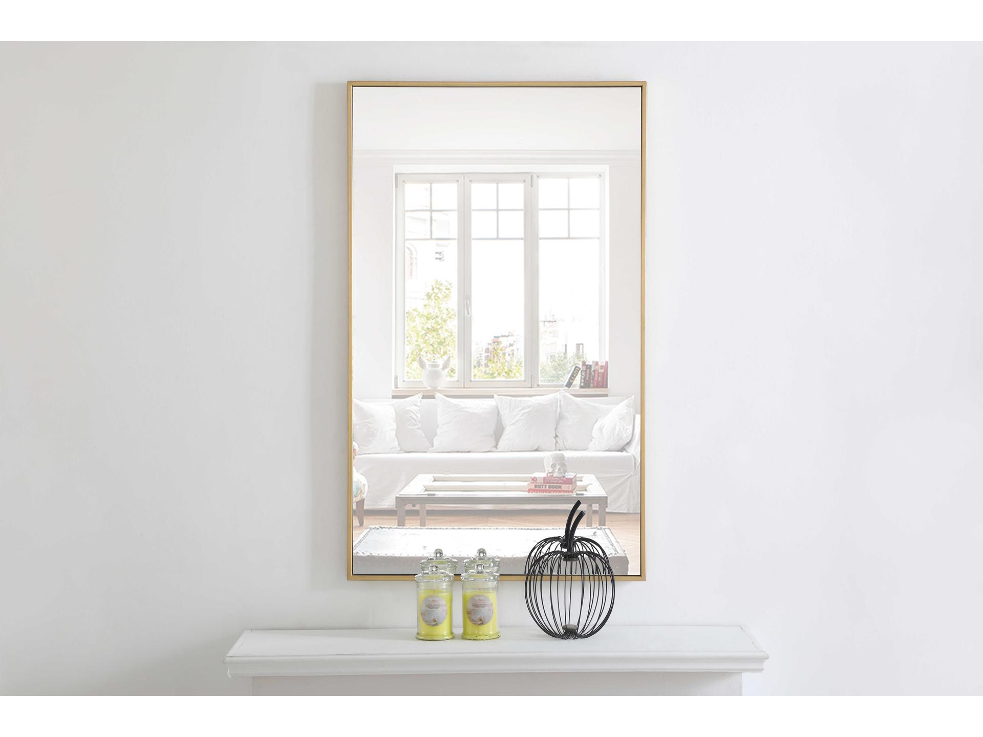 Elegant Lighting Eternity Brass Rectangular Wall Mirror