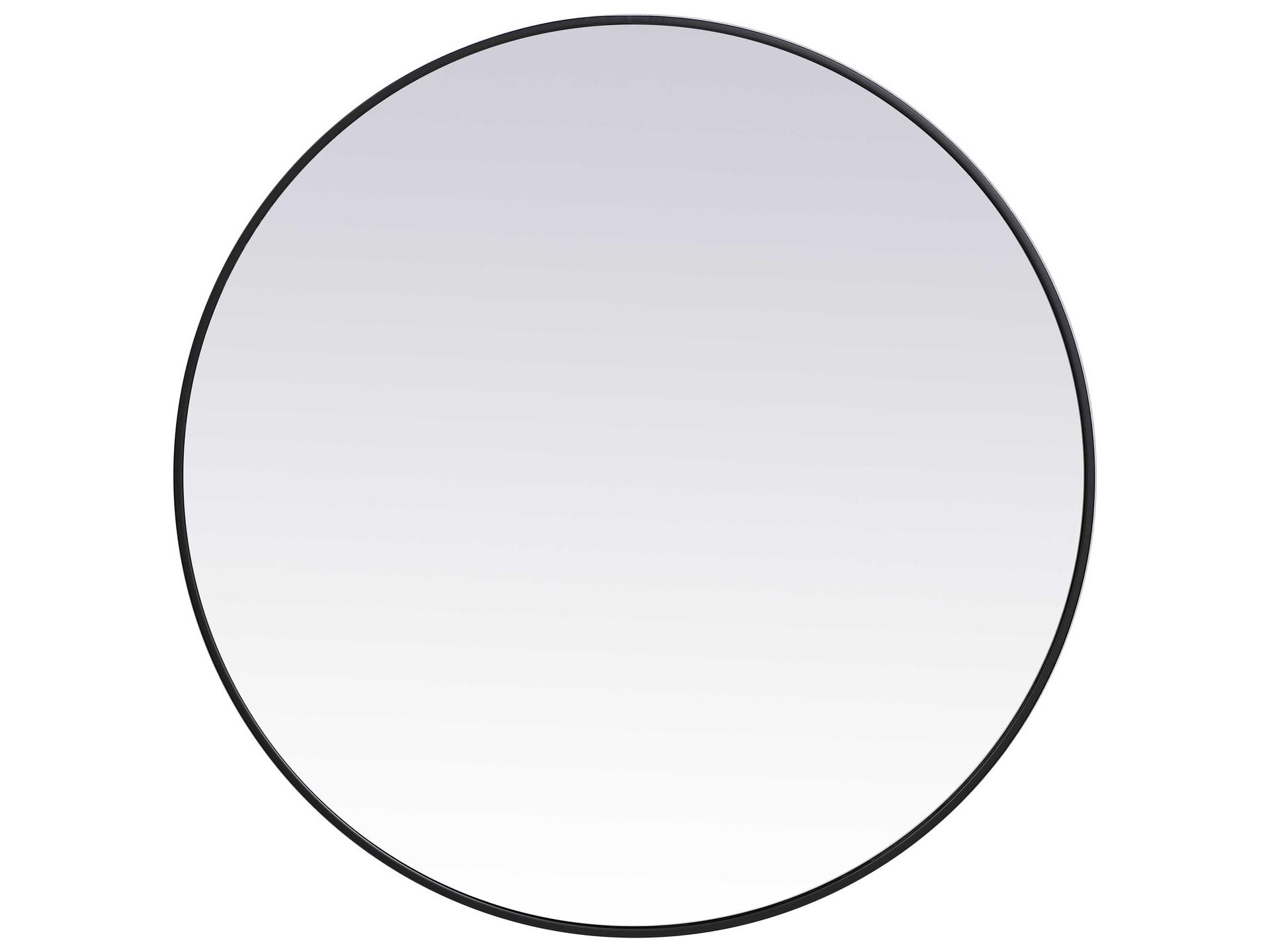 Eternity Round Wall Mirror Black Metal Frame 39 Inch