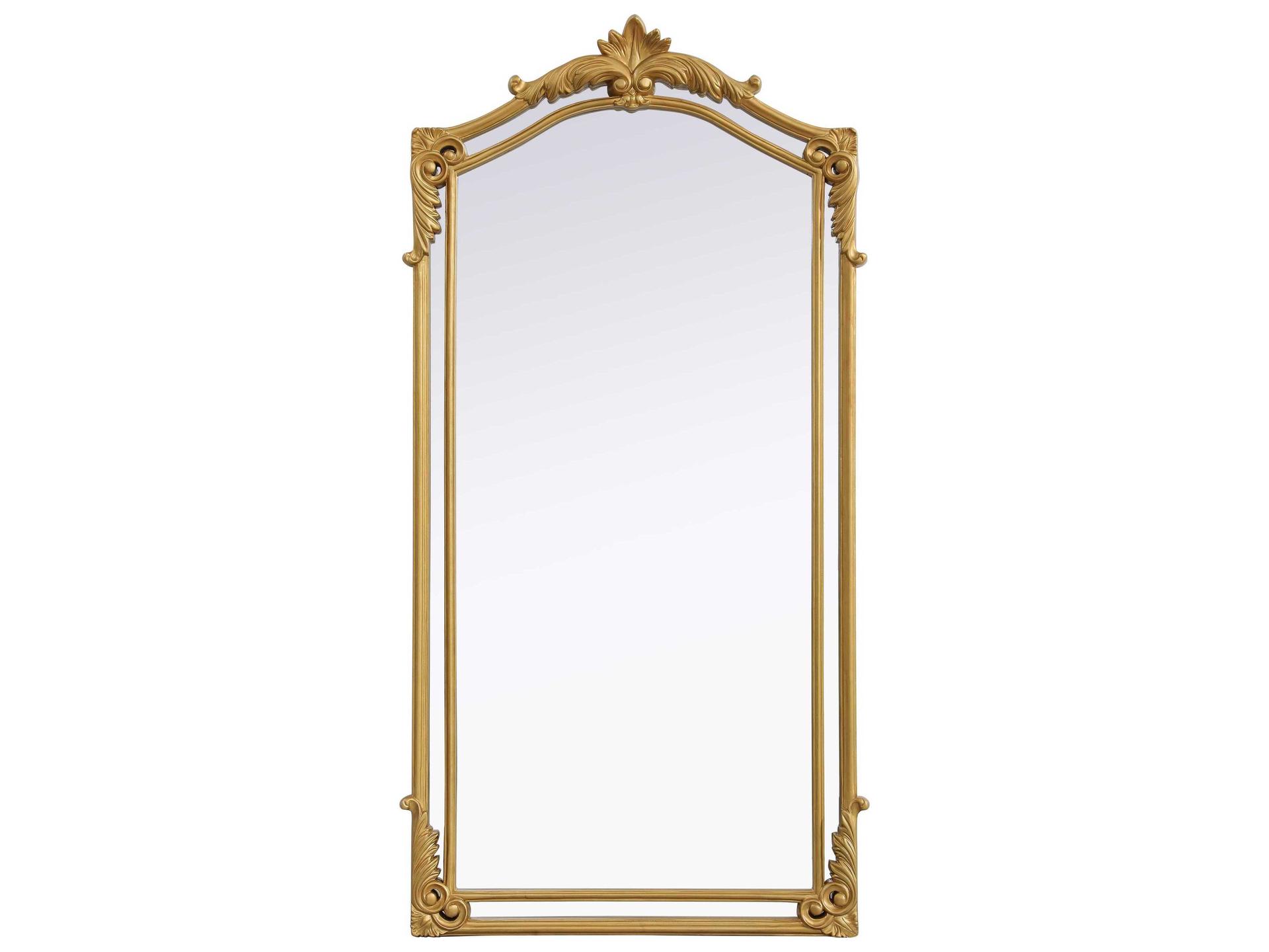 Madeline Distressed Gold Leaf Floor Mirror