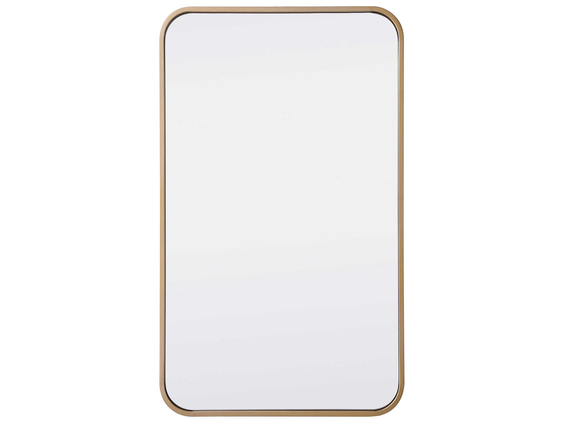 Evermore 18x30 Inch Rectangular Wall Mirror in Brass