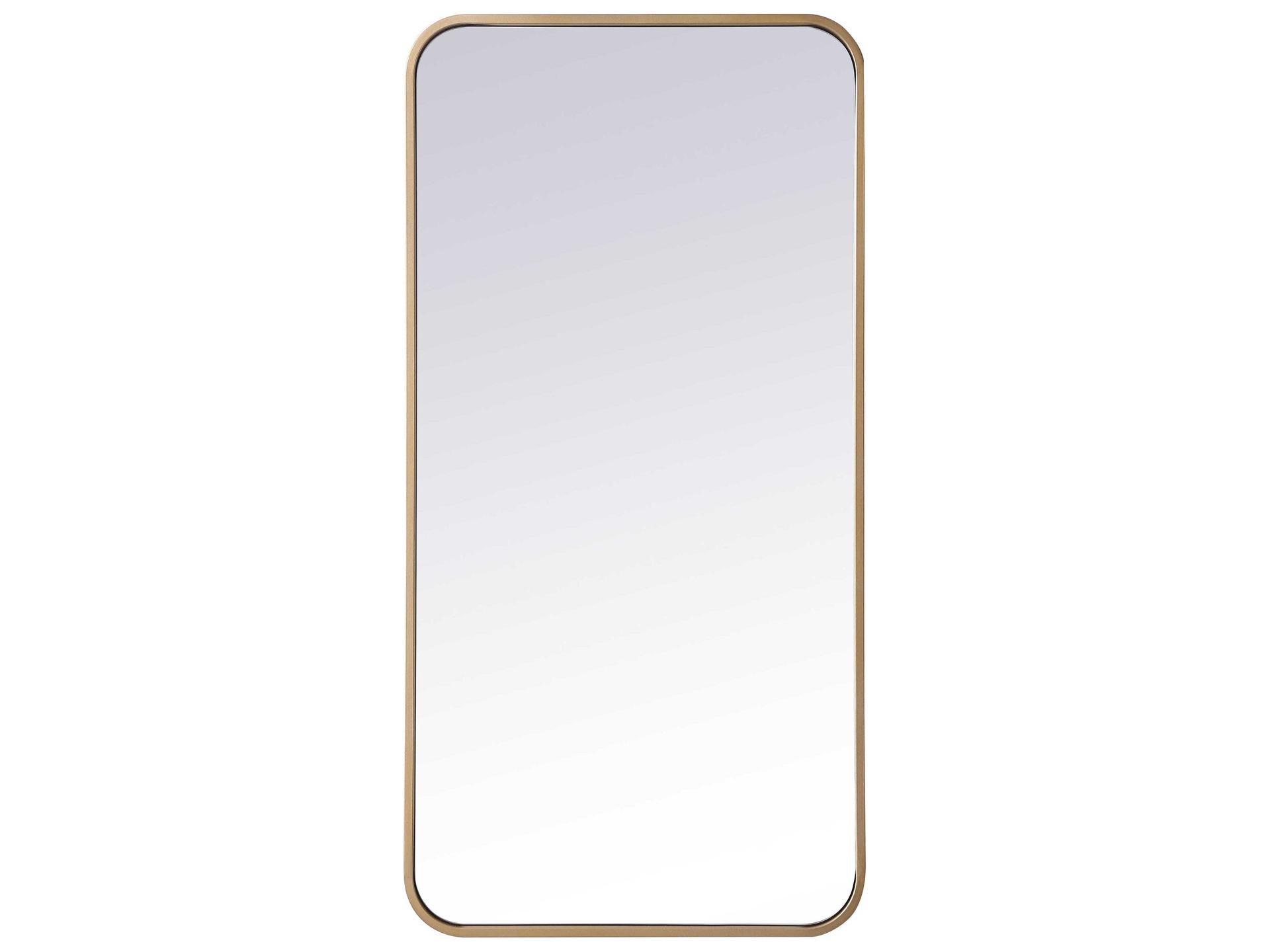 Evermore Rectangular Wall Mirror in Brass