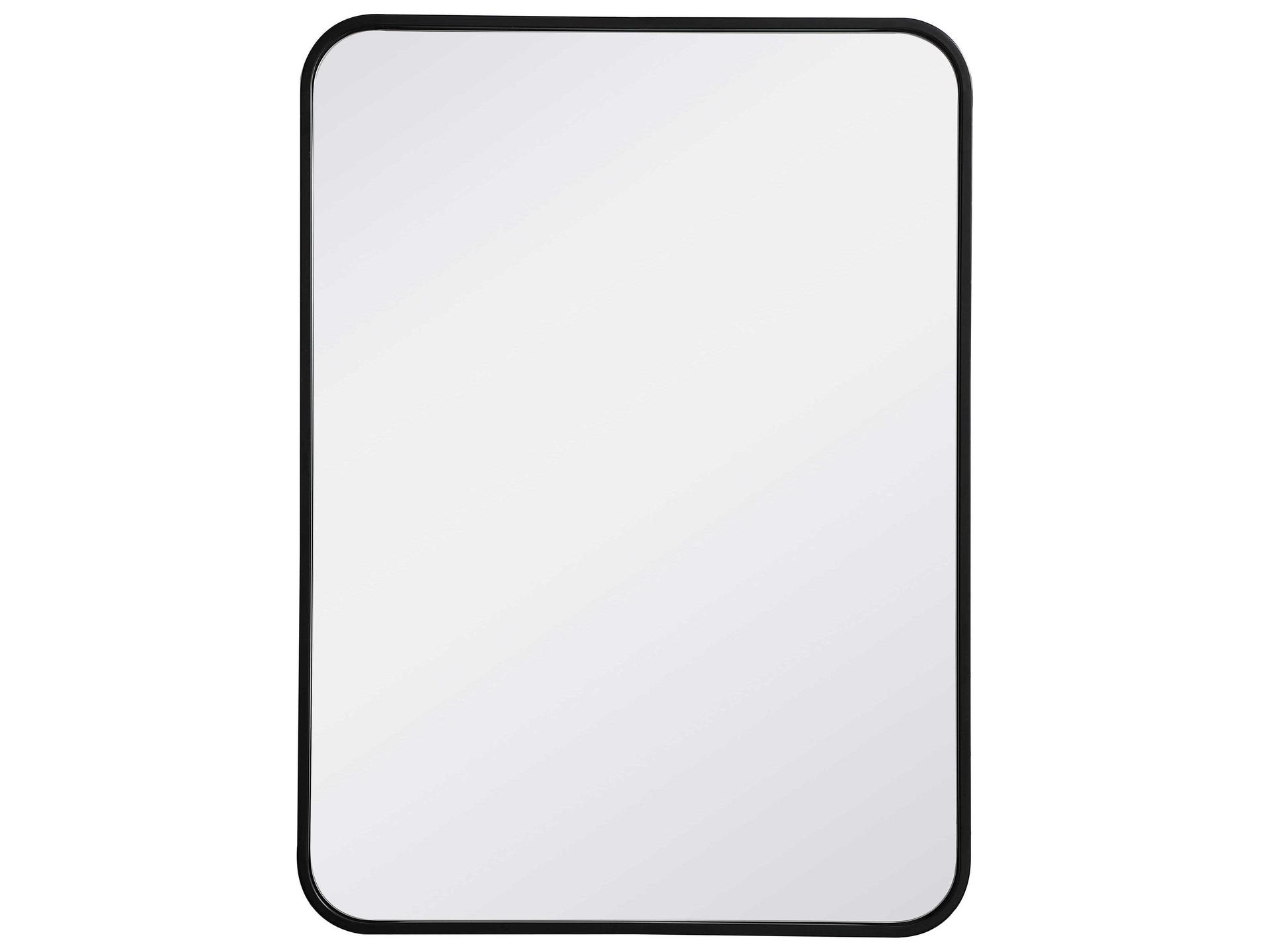 Evermore Rectangle Wall Mirror in Black Finish 30 x 22 Inch
