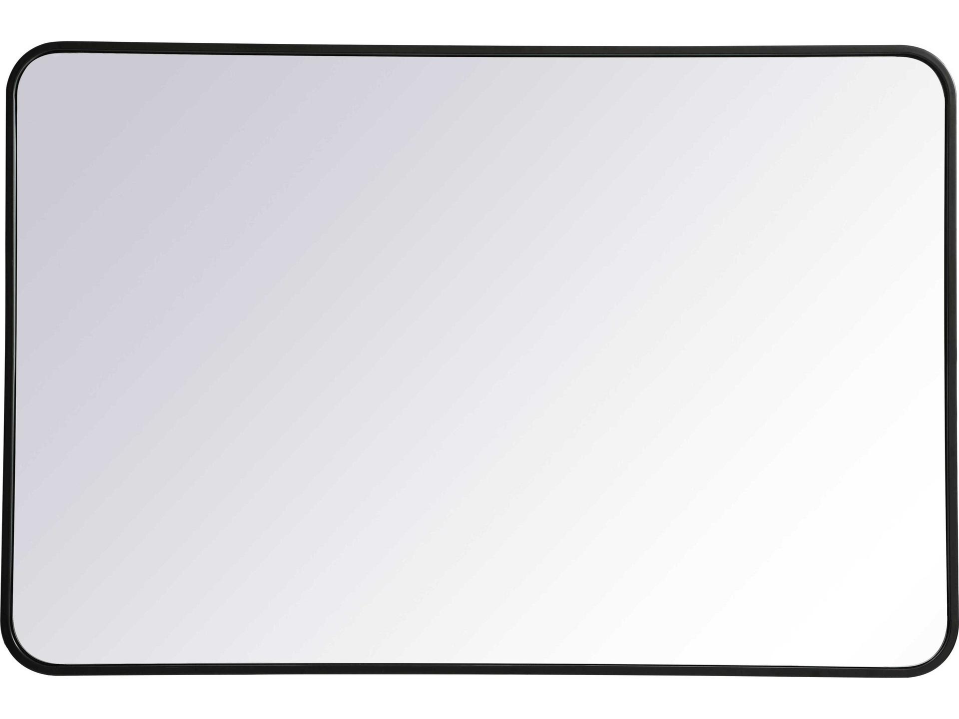 Evermore Soft Corner Rectangular Wall Mirror Black