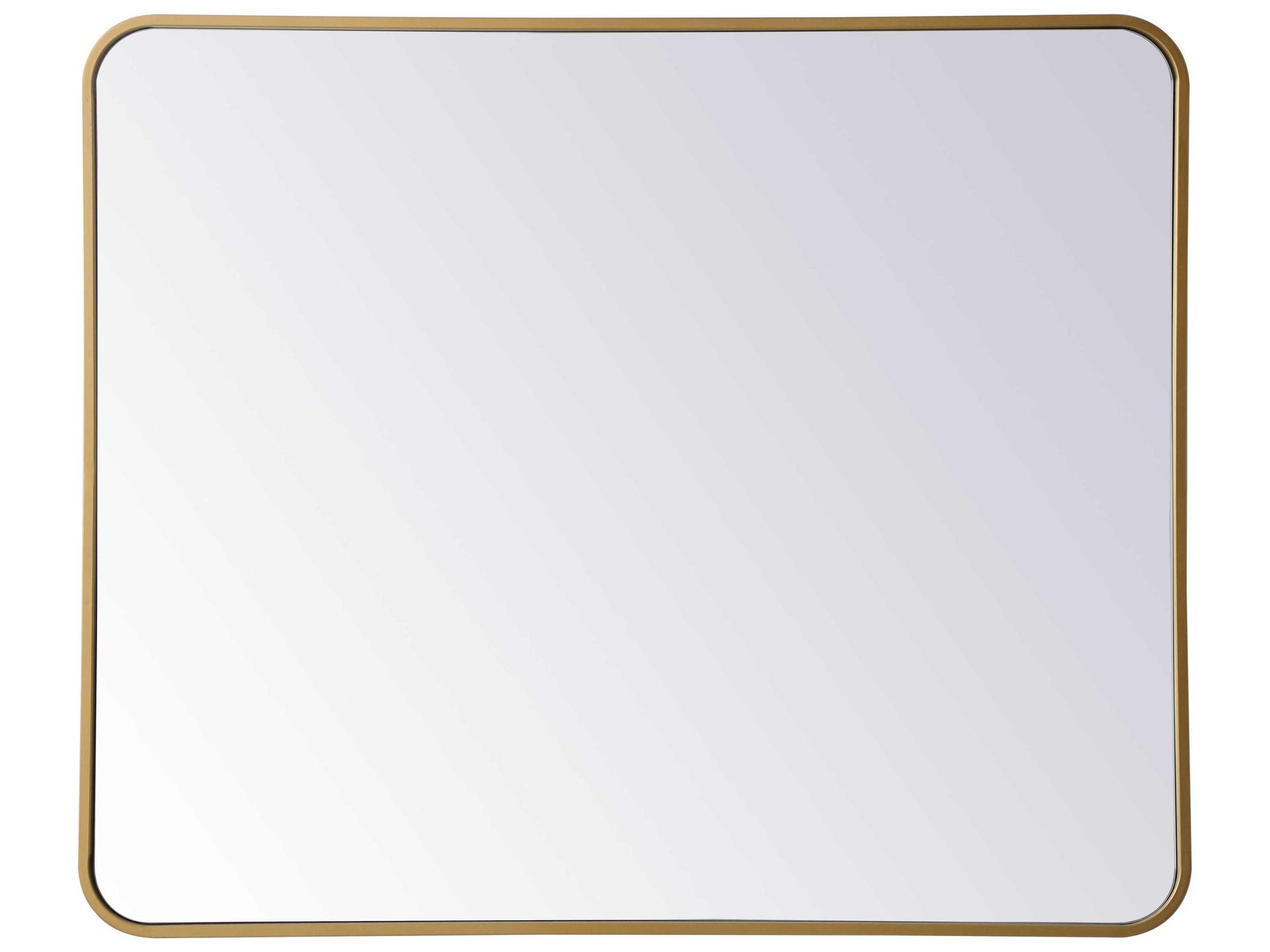 Evermore 30x36 Inch Rectangle Wall Mirror in Brass
