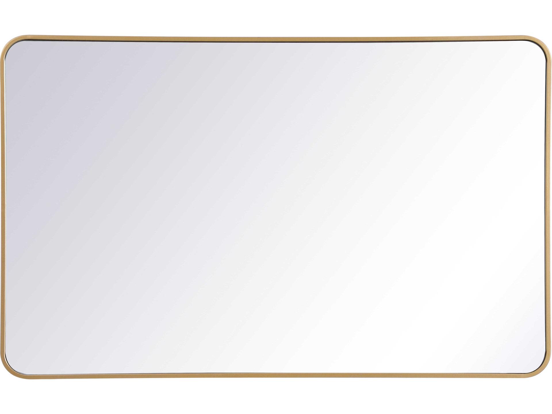 Evermore 30x48 Inch Rectangular Wall Mirror in Brass