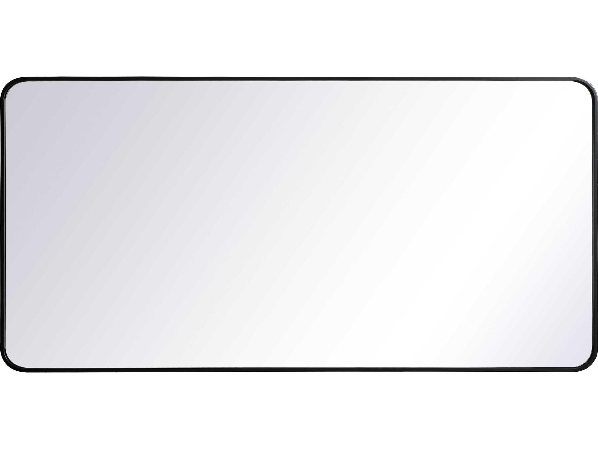 Evermore Rectangular Mirror in Black with Thin Metal Frame