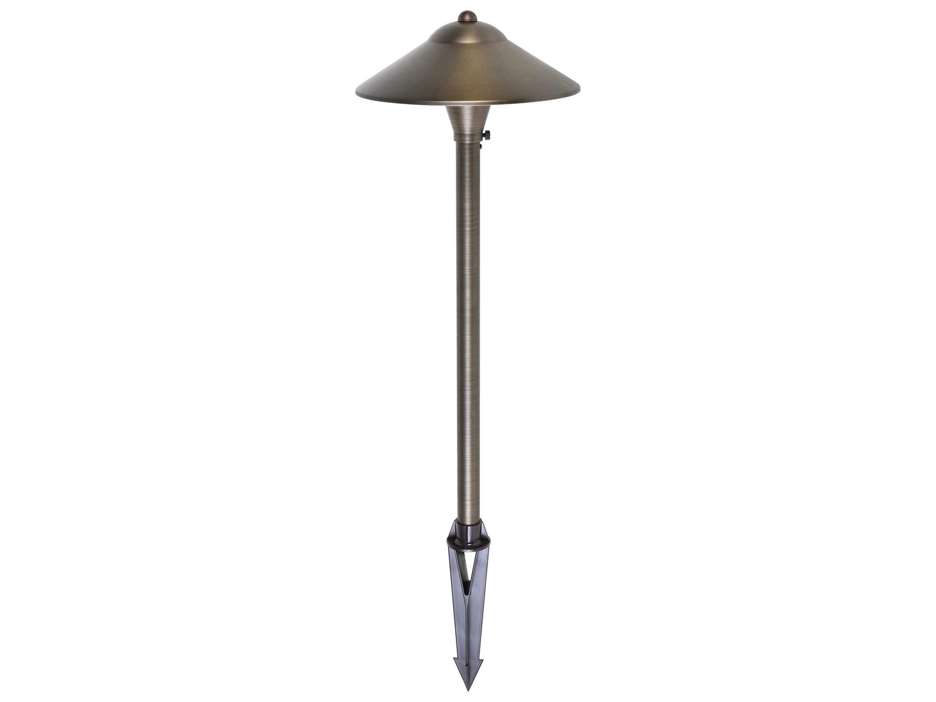 Chanterelle Outdoor Path Light in Antique Brass
