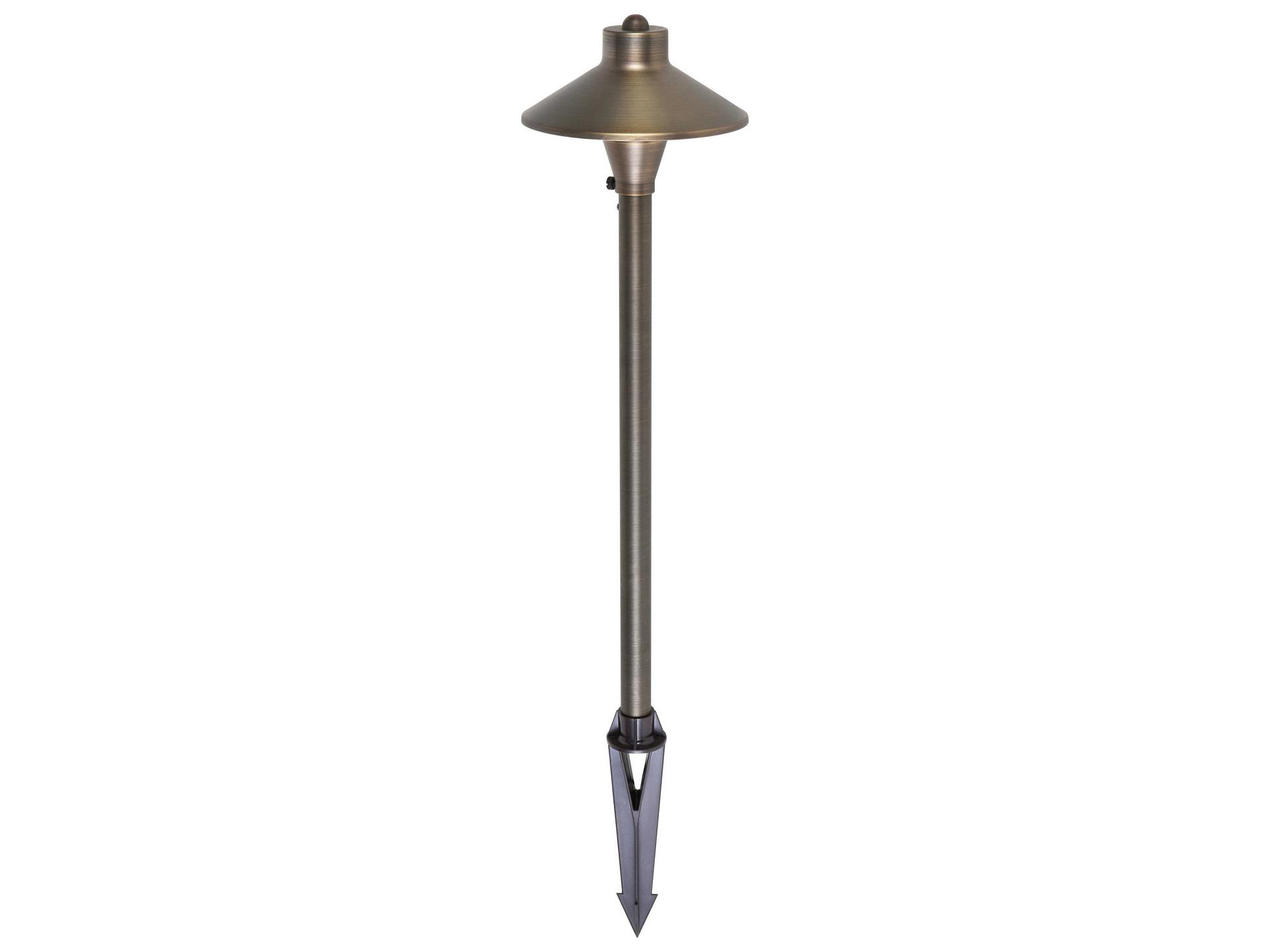 Chanterelle Outdoor Path Light in Antique Brass