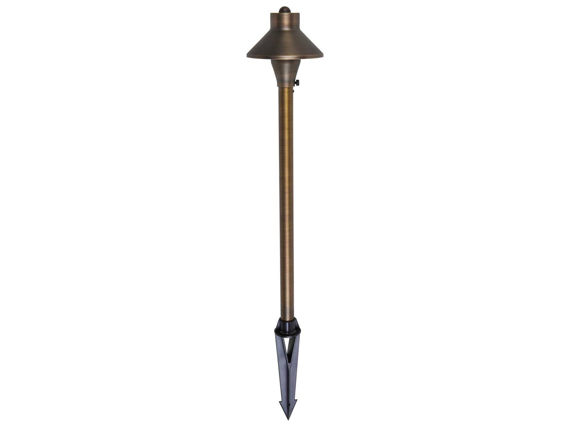 Chanterelle Outdoor Path Light in Antique Brass