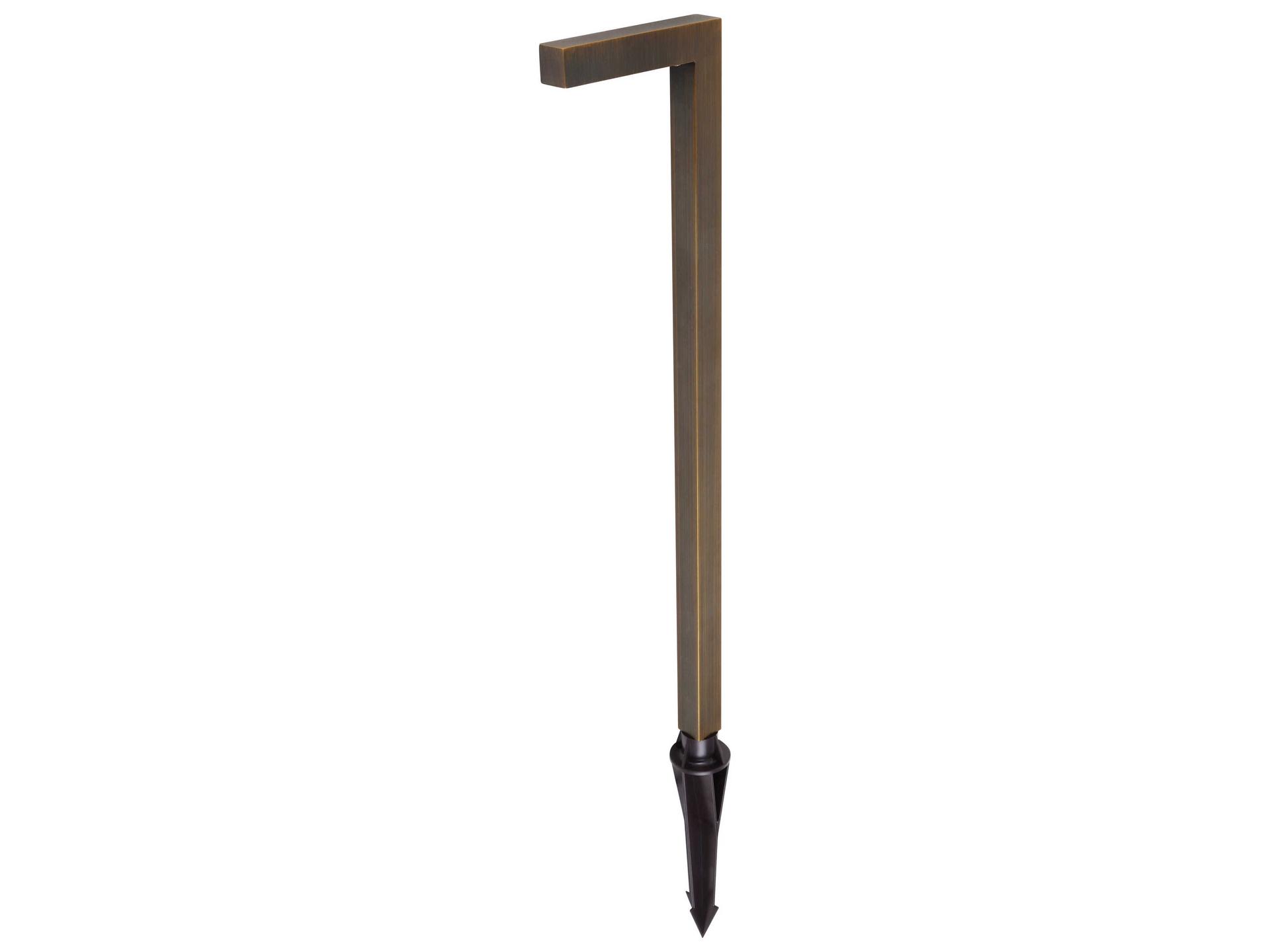 Aera Single 12V Landscape Path Light in Antique Brass