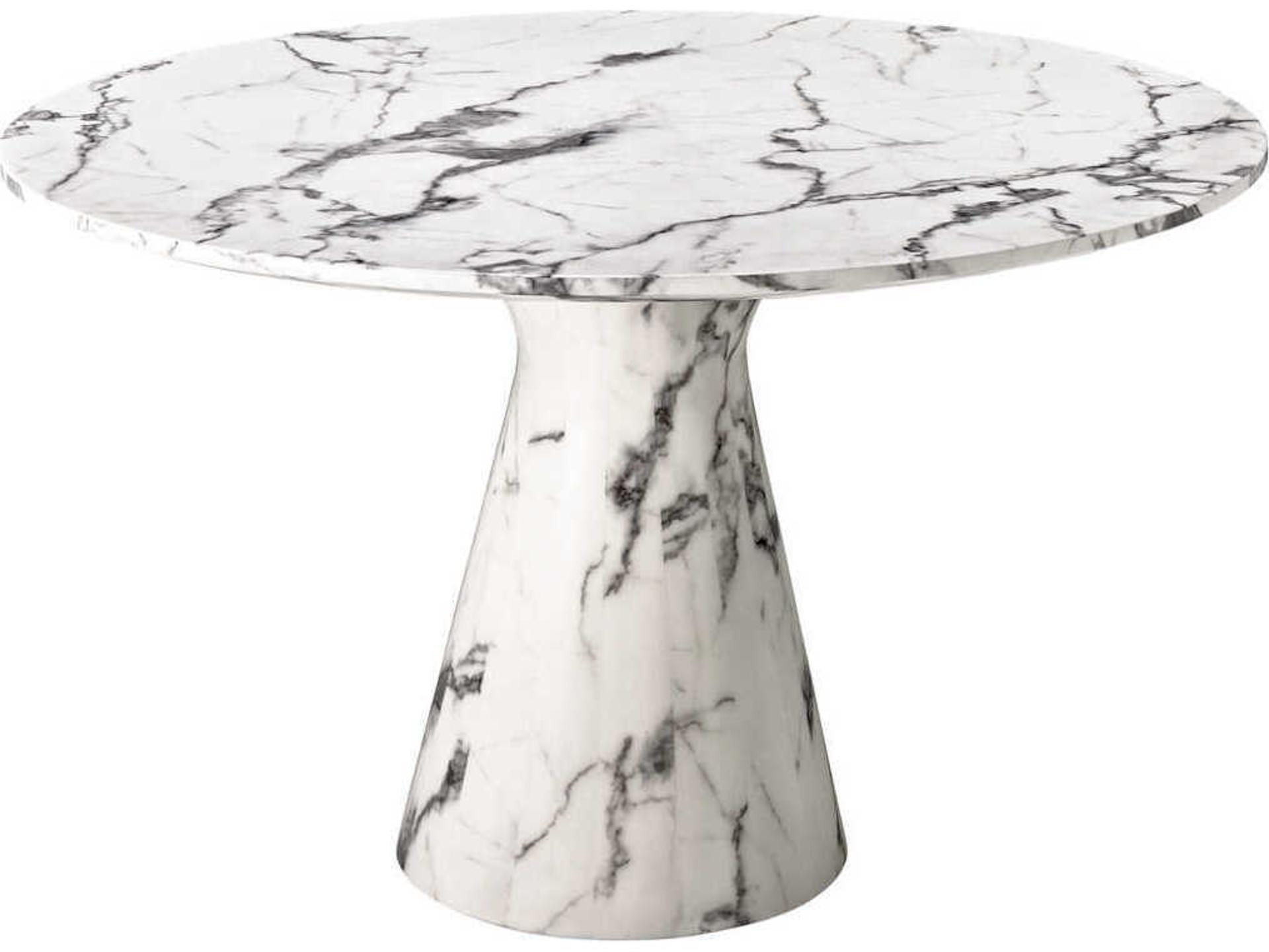 Turner Dining Table Faux Marble Round