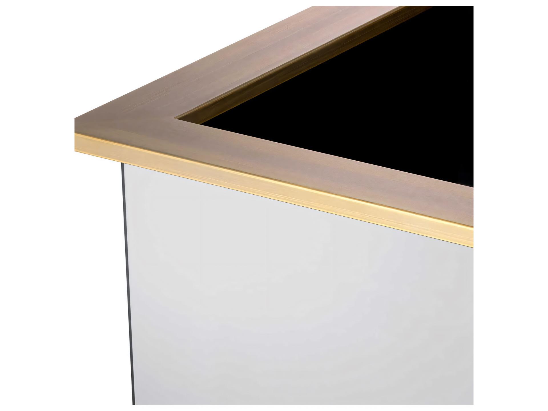 Eichholtz Moorea Brass Smoke Mirror Glass Planter
