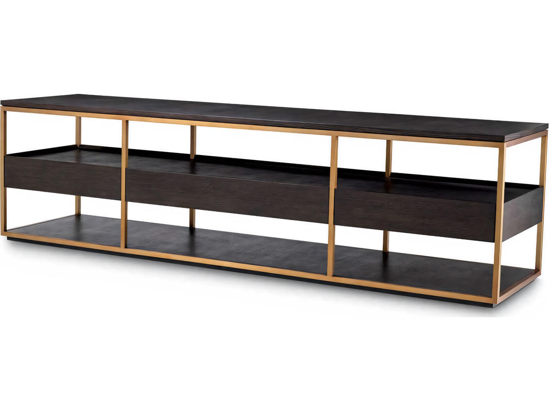 Parker L Mocha Straight Oak Veneer Tv Cabinet