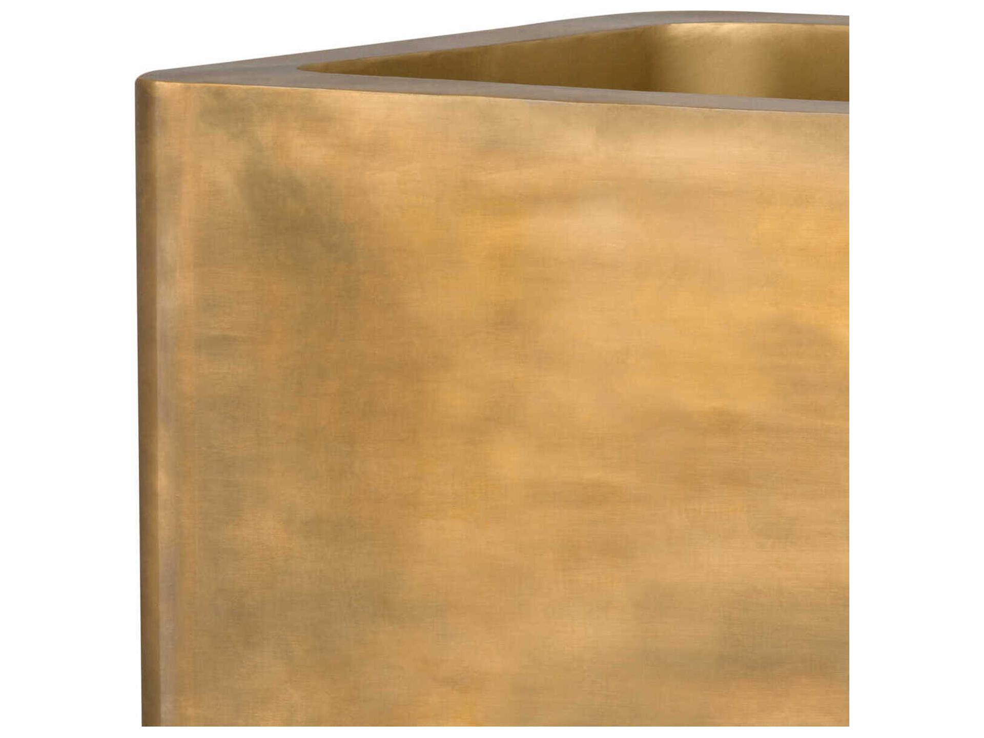 Eichholtz Jasper Square High Vintage Brass Planter