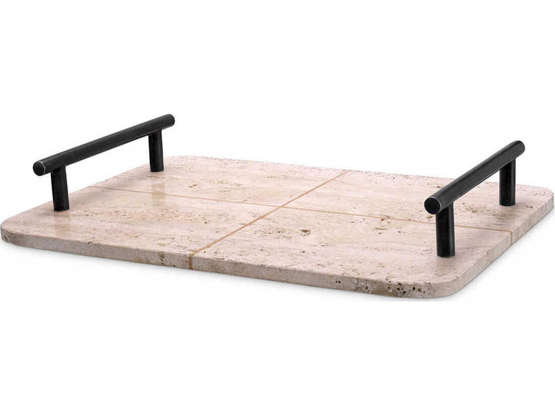 Ugo Travertine Bronze Highlight Tray