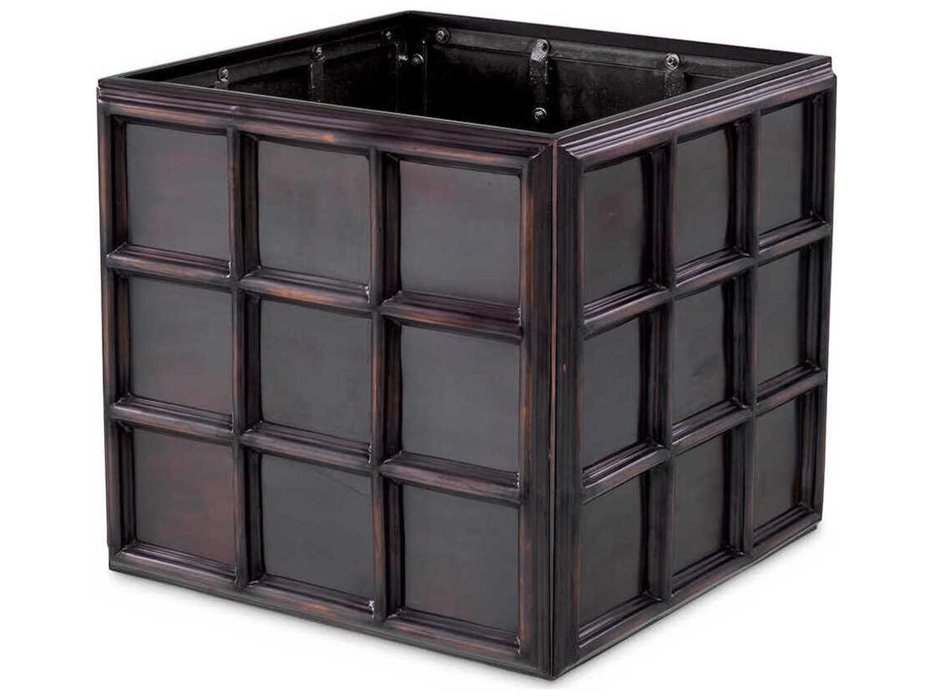 Grid S Planter Antique Bronze Square