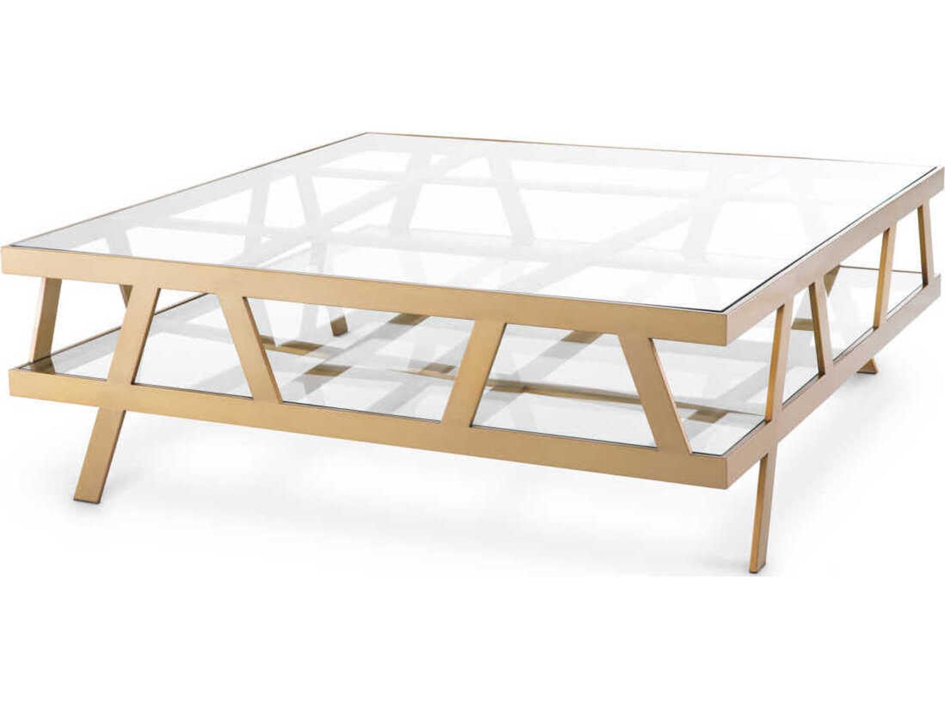 Billinghurst Square Brushed Brass Coffee Table