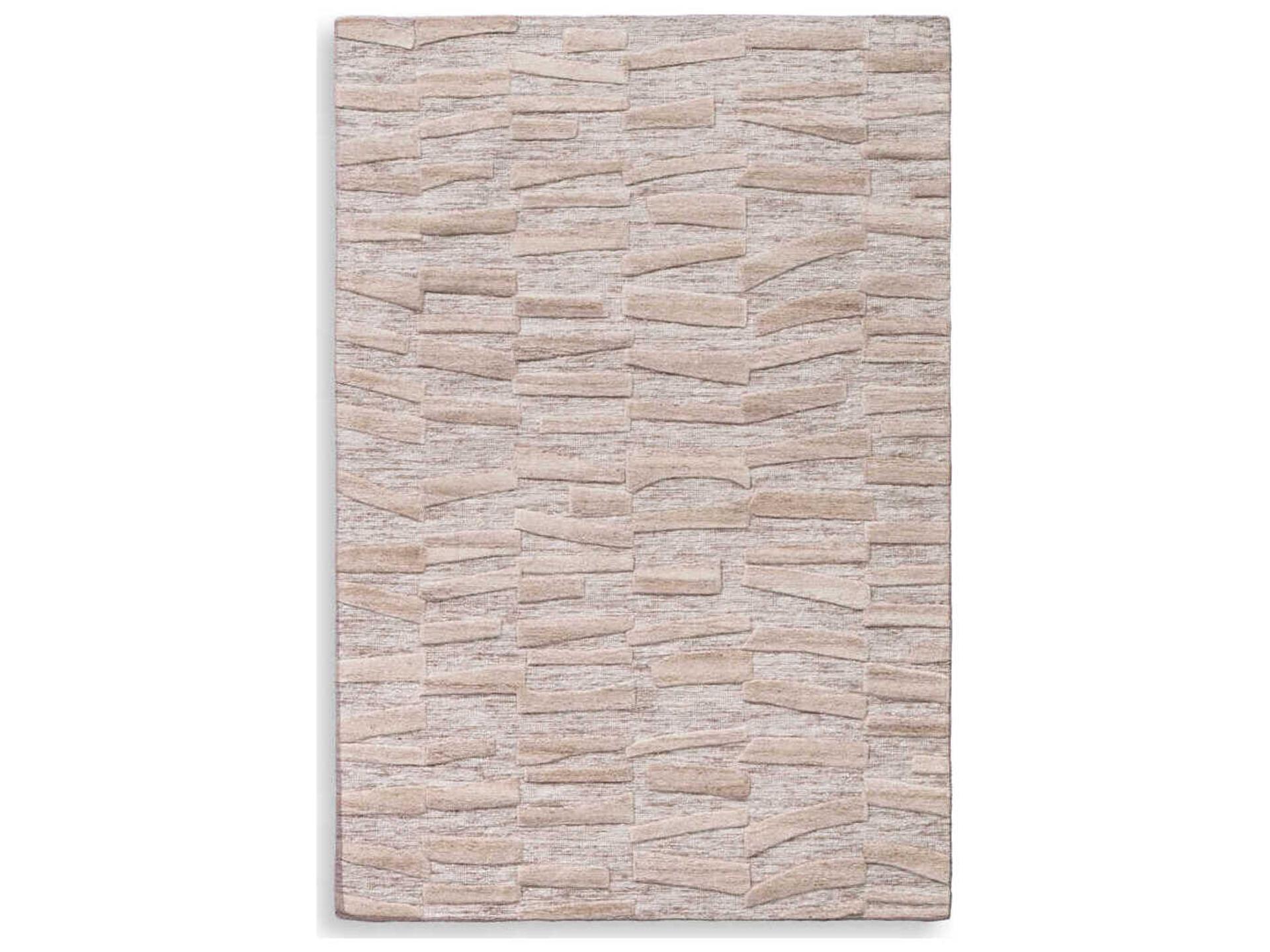 Sestri Hand Woven Wool Viscose Area Rug 118 x 79 Inch Beige