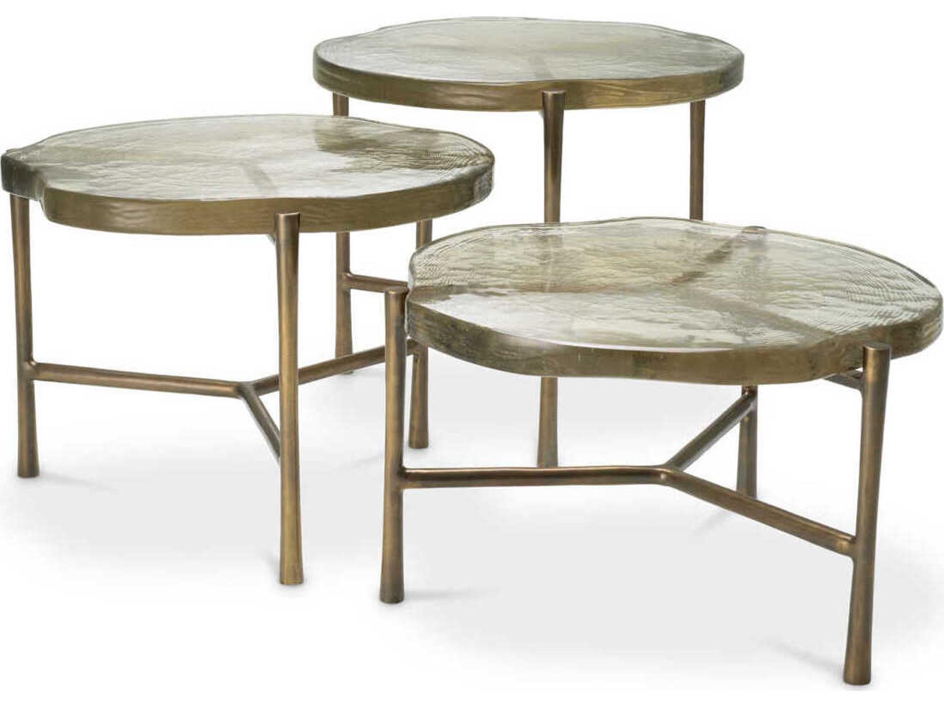 Baldovini Handmade Glass Set of 3 Coffee Table