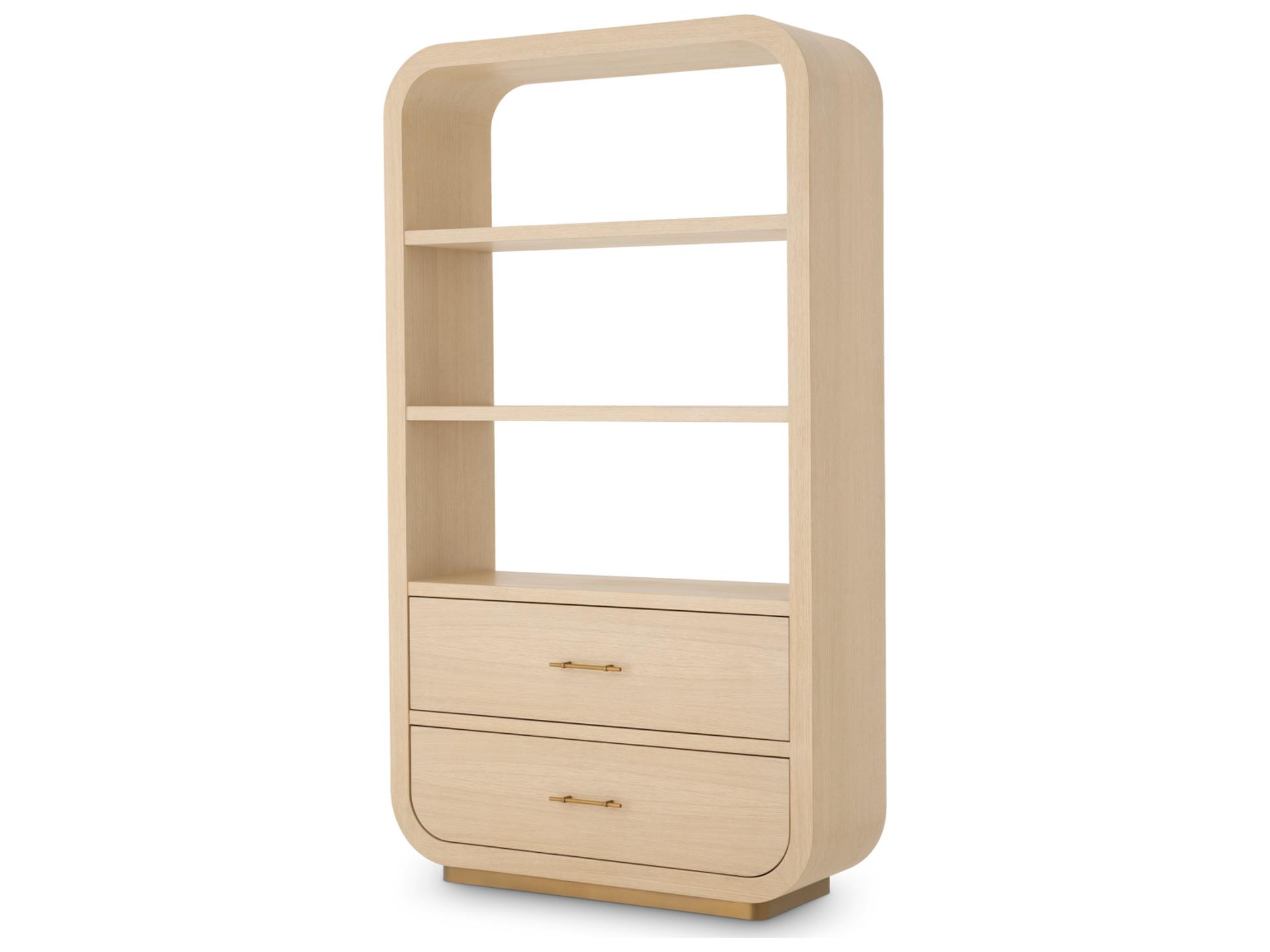 Natural Oak Veneer X Brass Bookcase