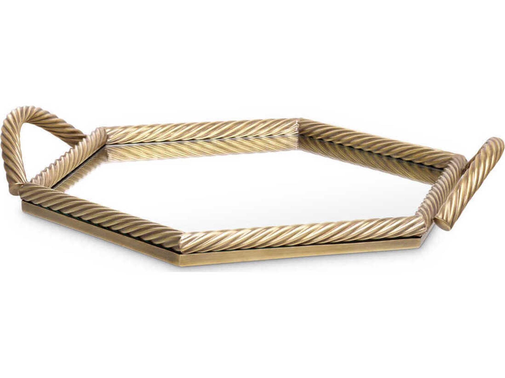 Salvi Hexagon Vintage Brass Tray