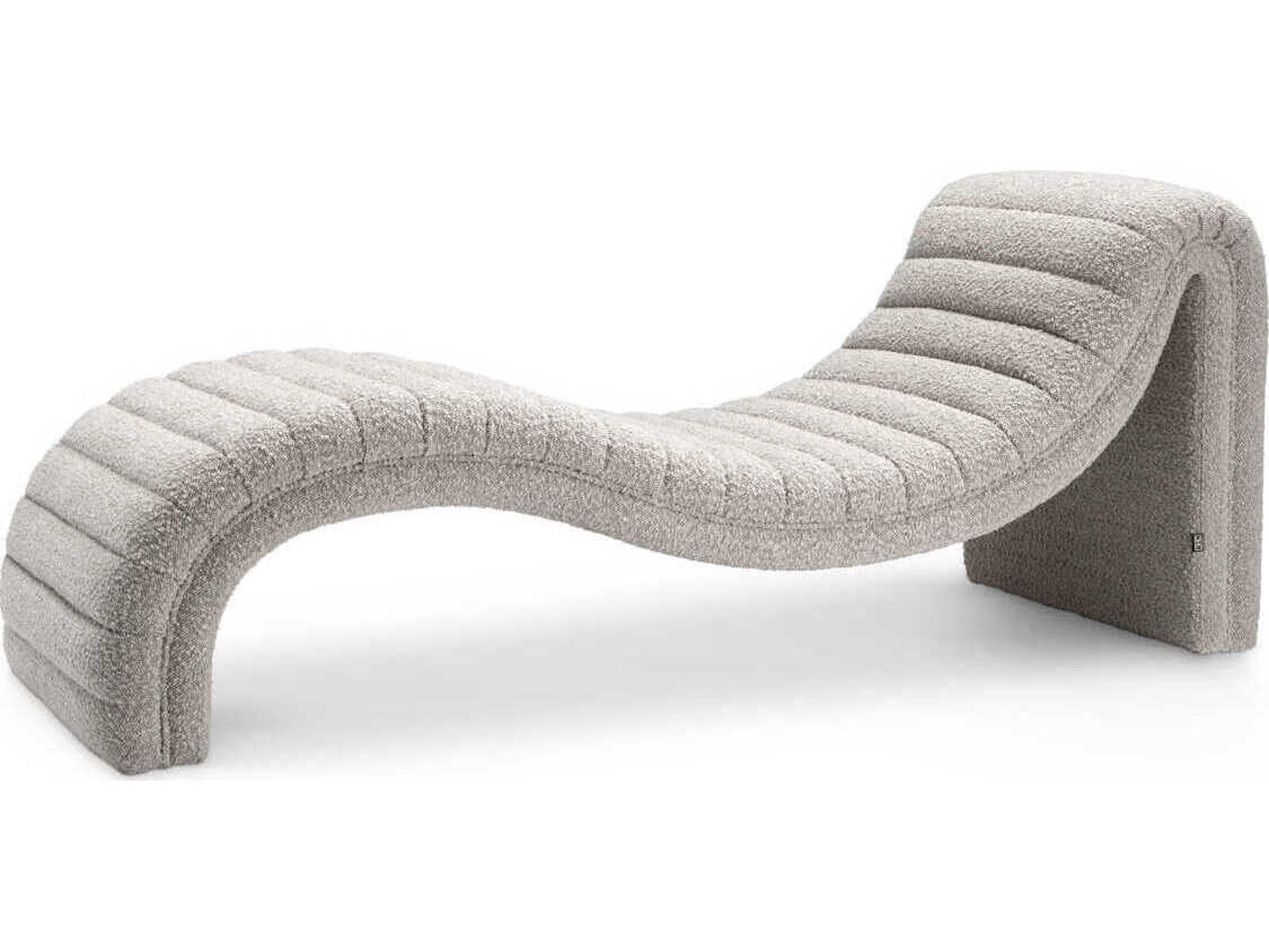 Pioneer Chaise Longue Sculptural Grey Boucle