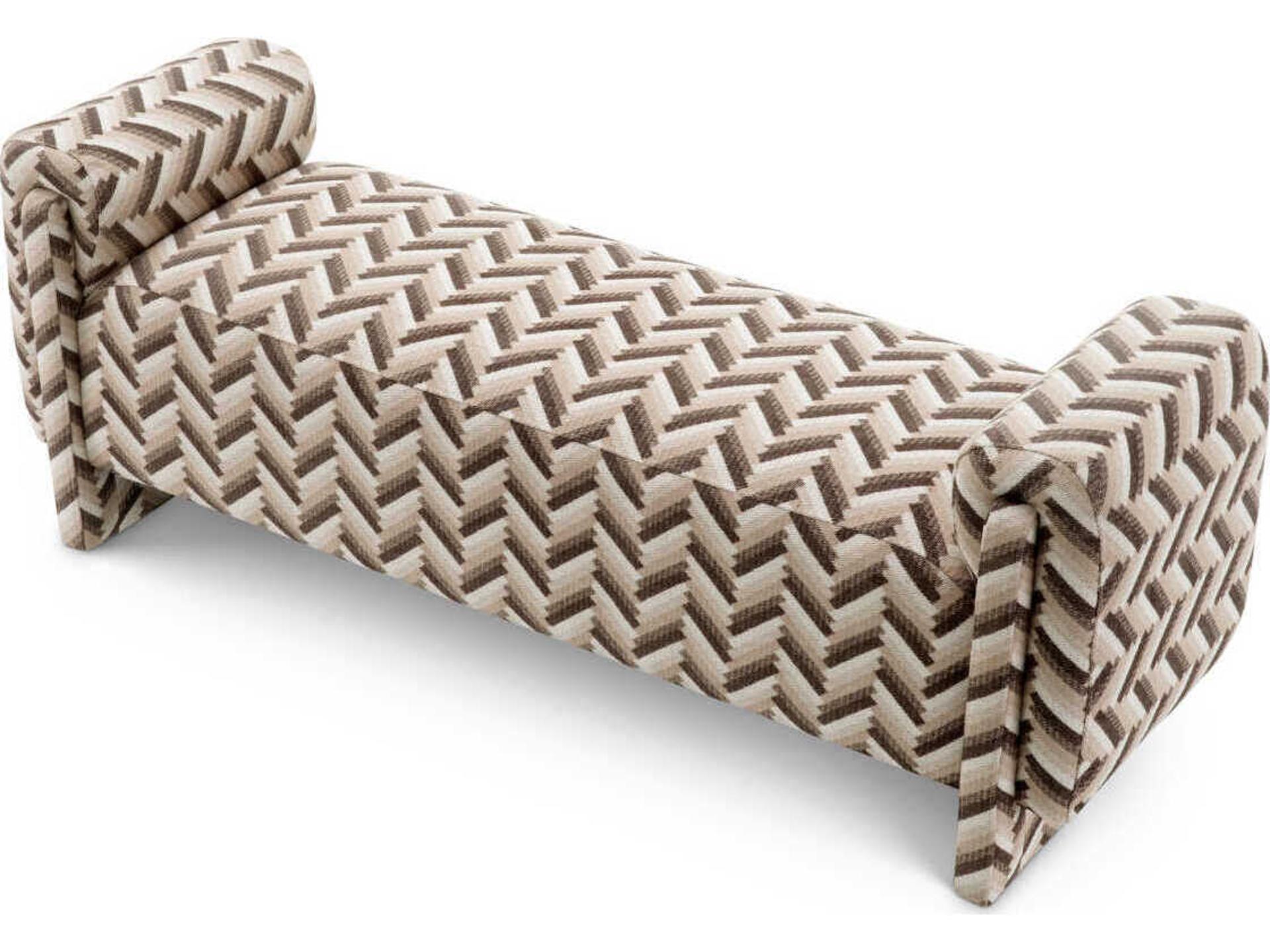 Eichholtz Del Chevron Brown Upholstered Accent Bench
