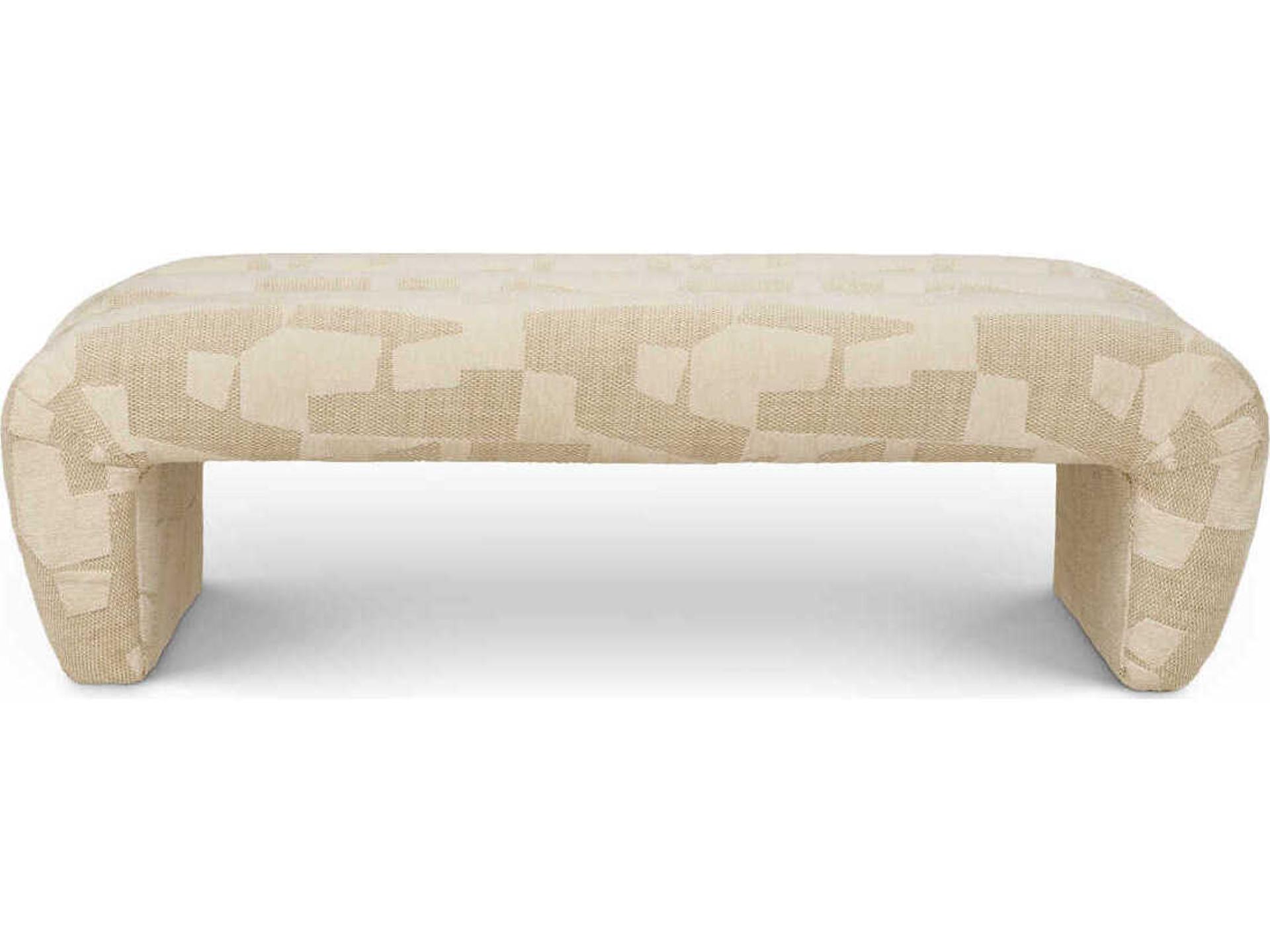 Eichholtz Eastborne Brooklyn Sand Beige Upholstered Accent Bench