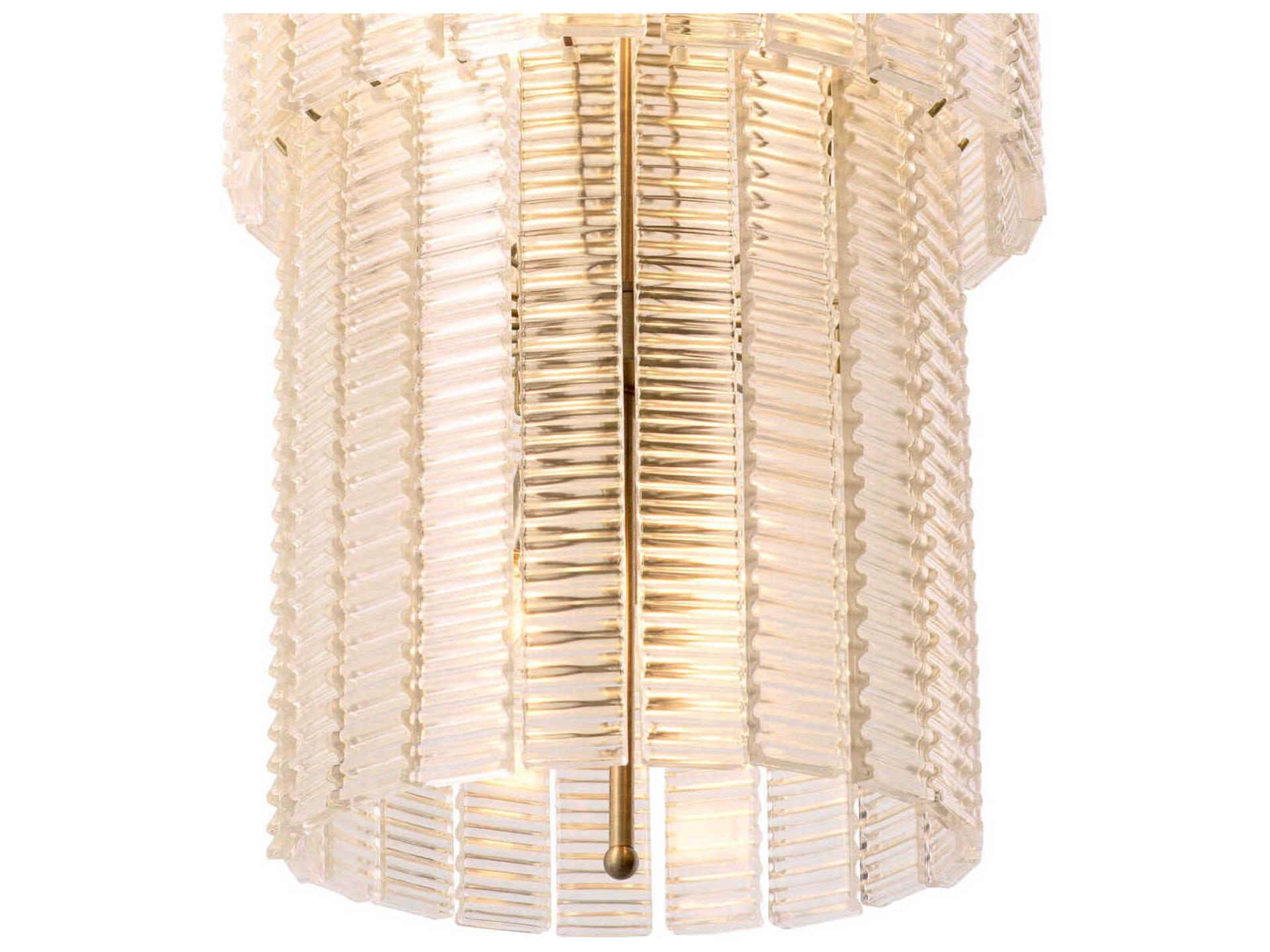 Eichholtz Imperial Antique Bronze Brass Traditional Tiered Cylinder Chandelier