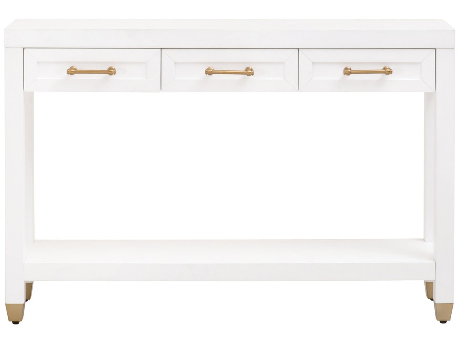 Essentials for Living Traditions Stella Rectangular Wood Matte White Console Table