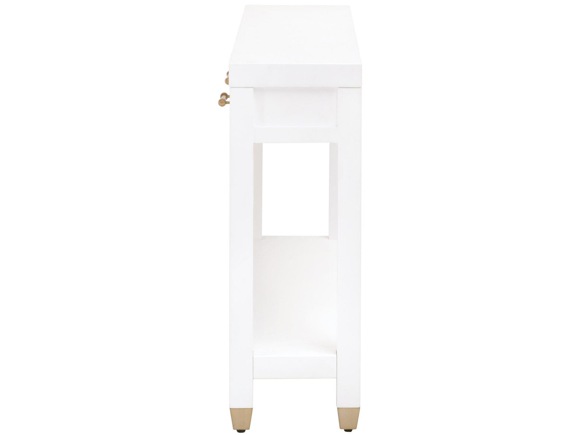 Essentials for Living Traditions Stella Rectangular Wood Matte White Console Table