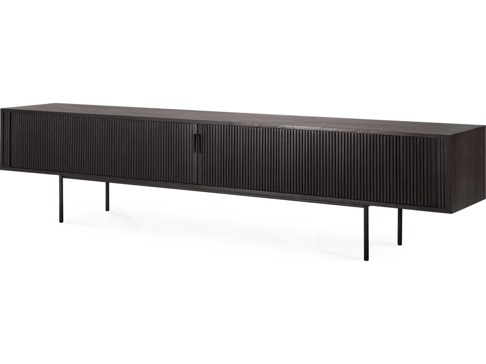 Roller Max Teak Black Tv Cupboard