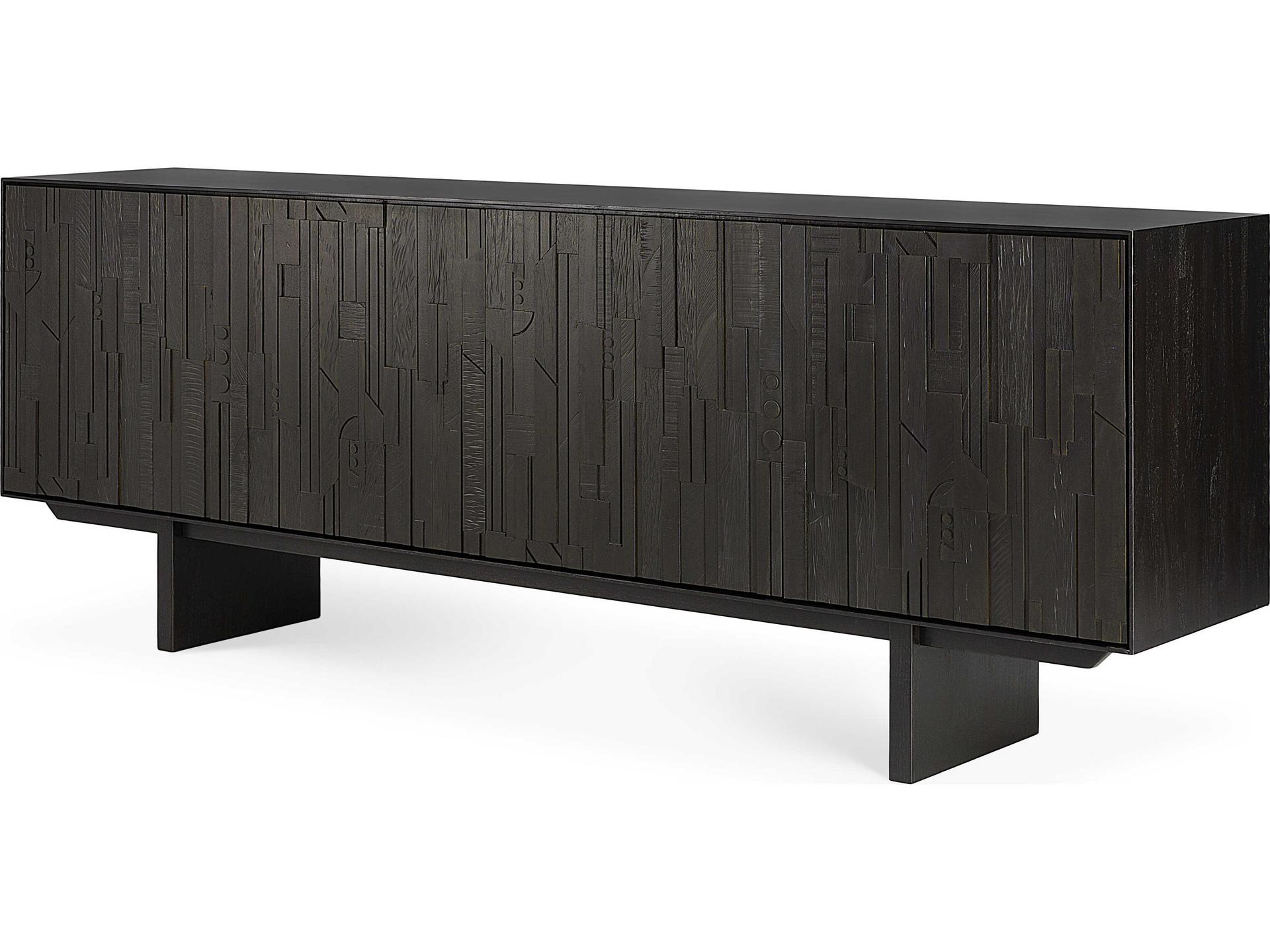 Mosaic Teak Black Sideboard