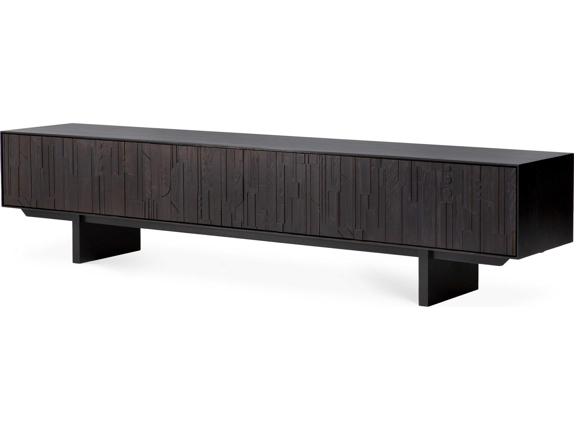Mosaic Teak Black Tv Cupboard