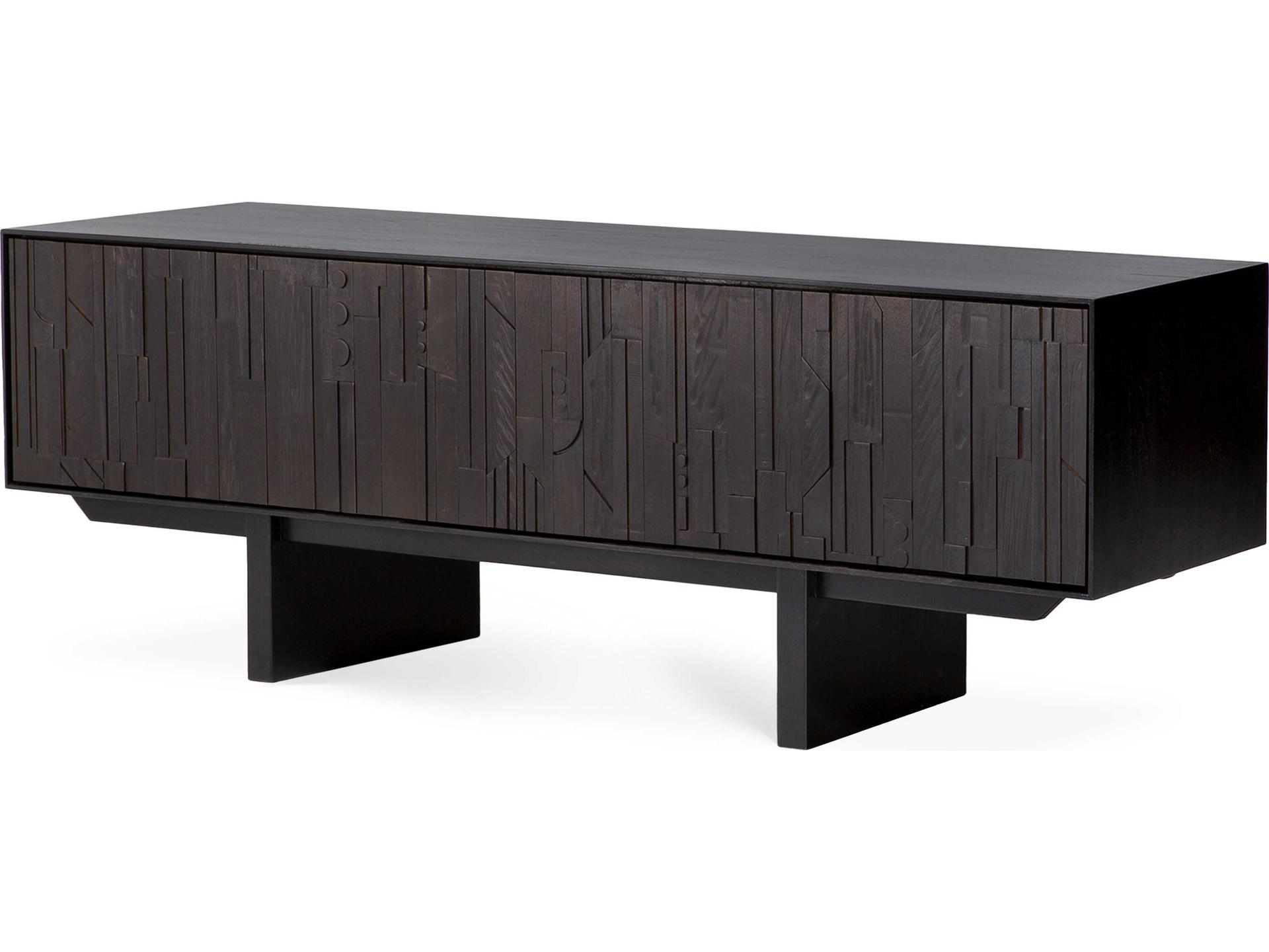 Mosaic Teak Black Tv Cupboard
