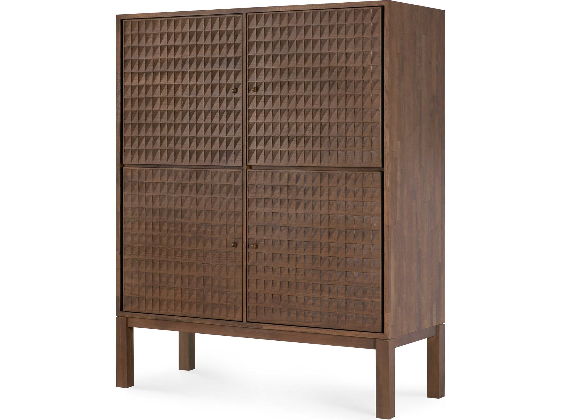 Sono Teak Cupboard with Hand-Carved Details