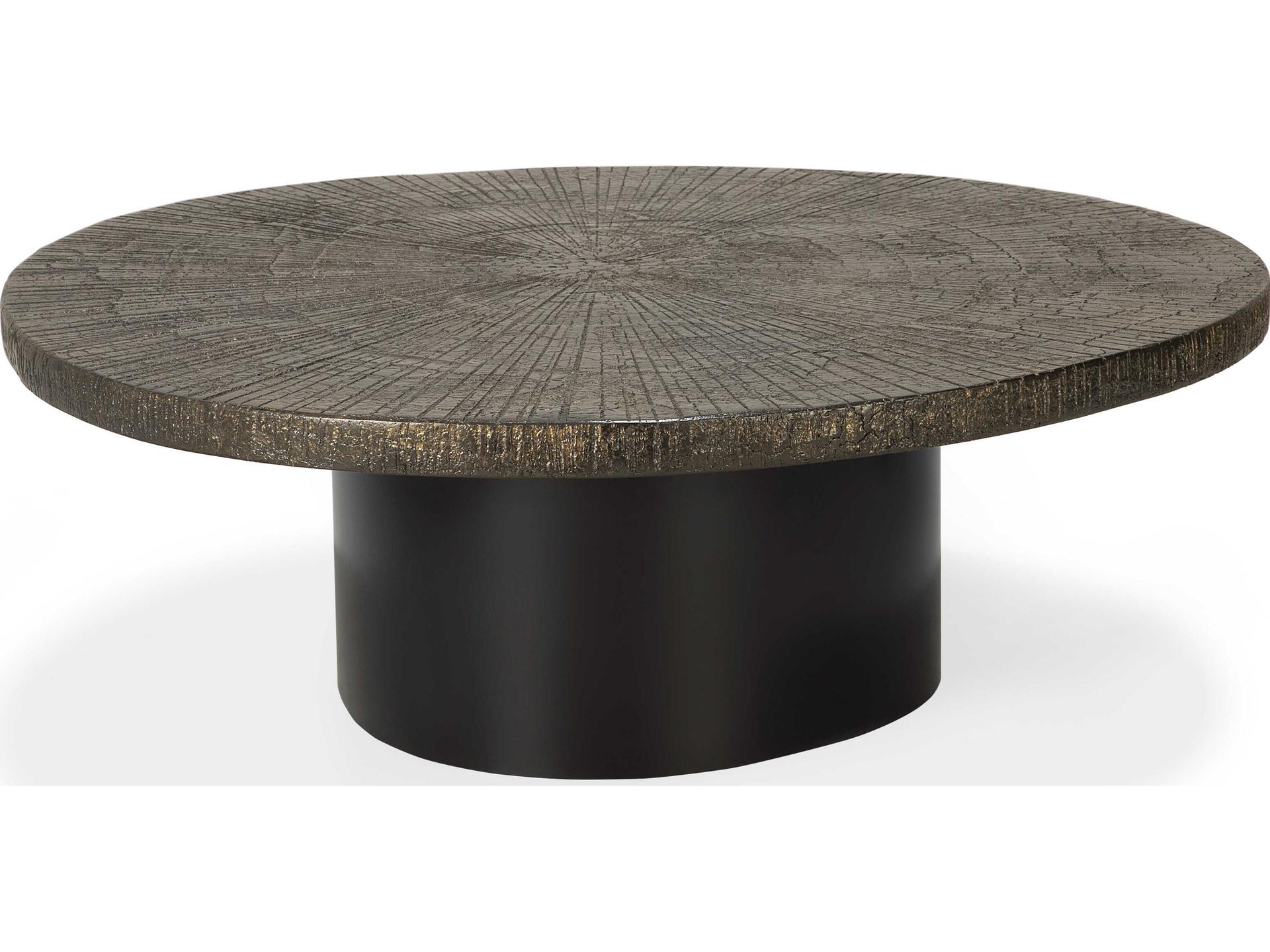 Slice Minerals Oval Coffee Table in Whisky Finish