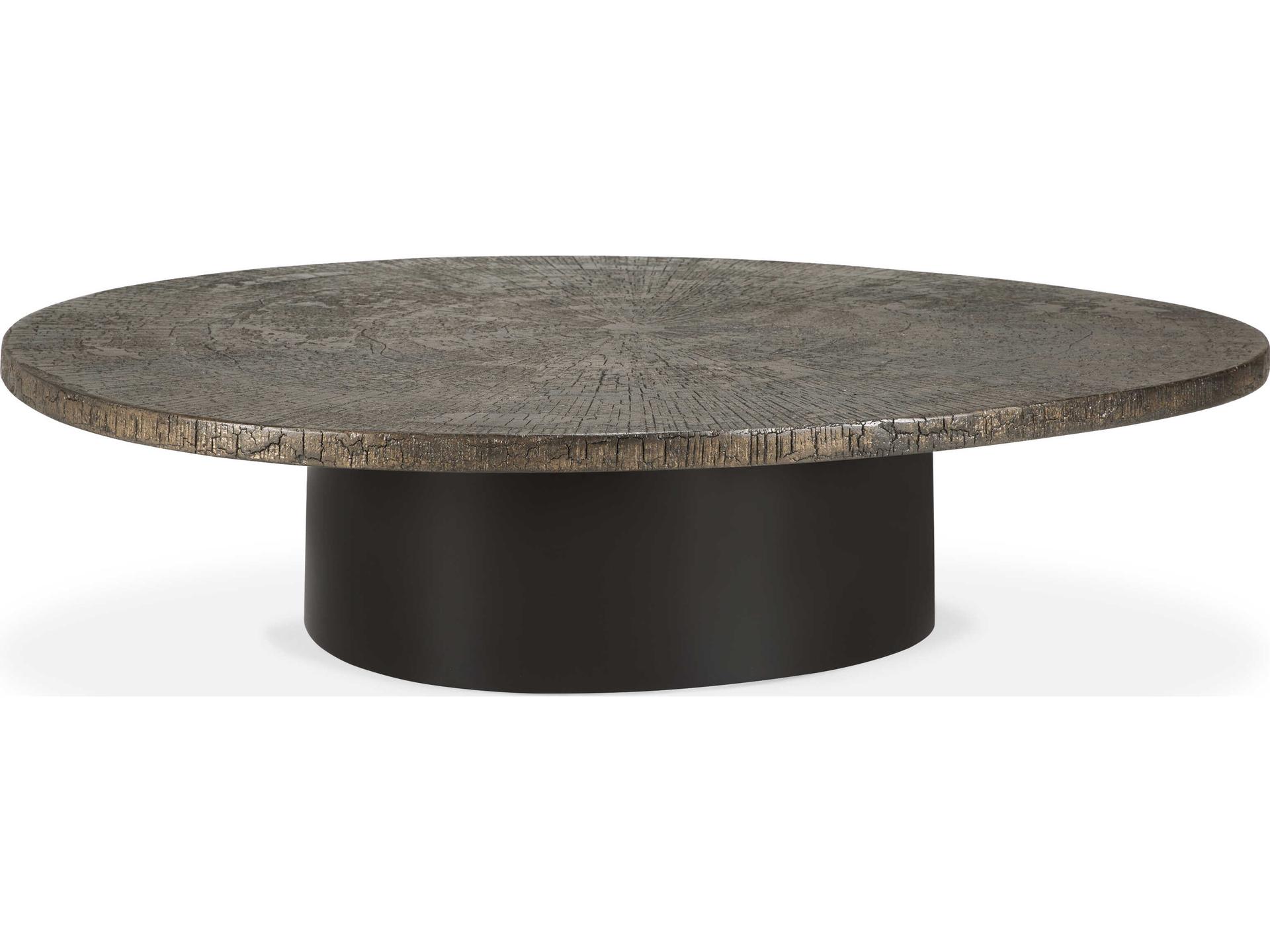 Slice Minerals Oval Coffee Table in Whisky Finish