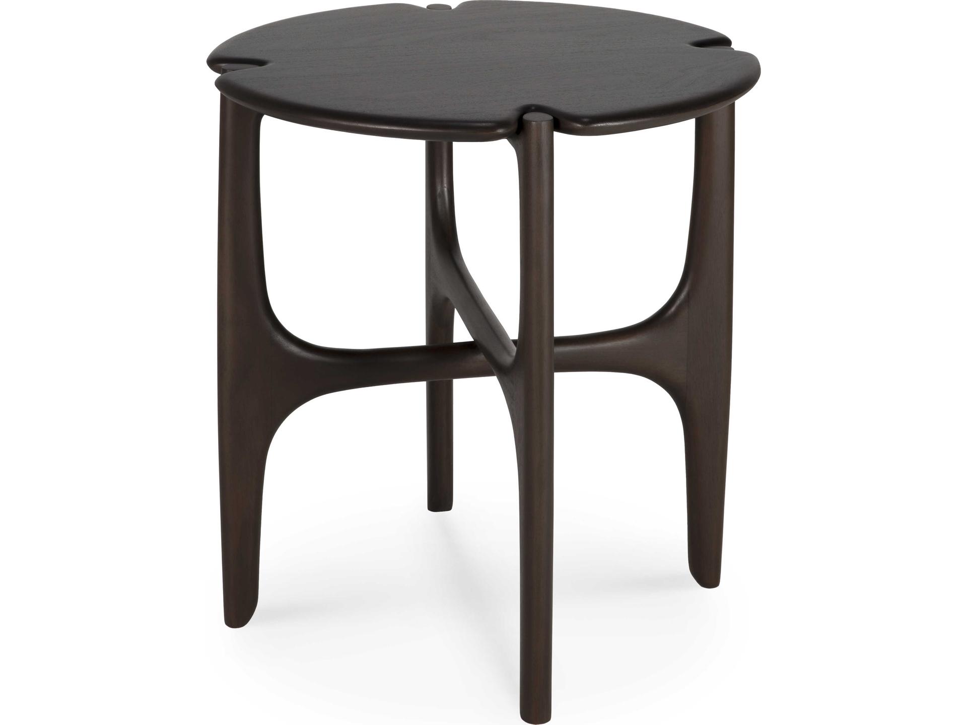 Pi Side Table in Dark Brown Mahogany