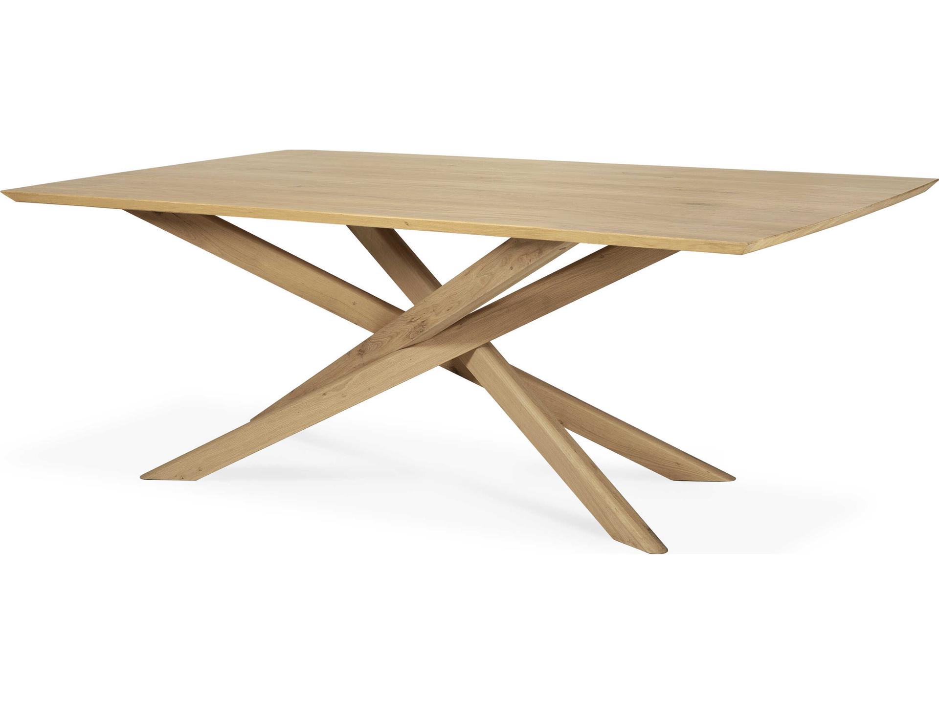 Mikado Oak Dining Table Sculptural Interlocking Base