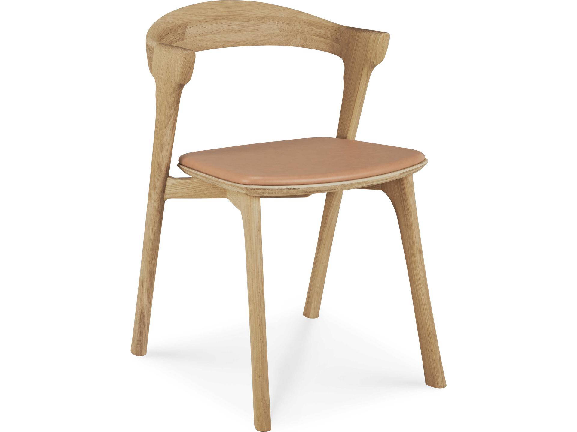Bok Oak and Sienna Leather Dining Chair