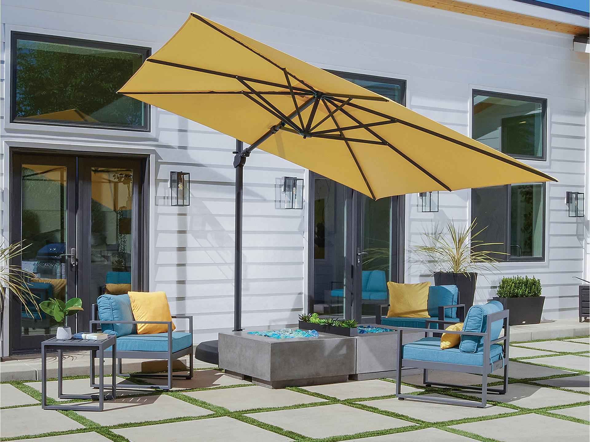 AG25TSQR 10-Foot Square Aluminum Cantilever Patio Umbrella