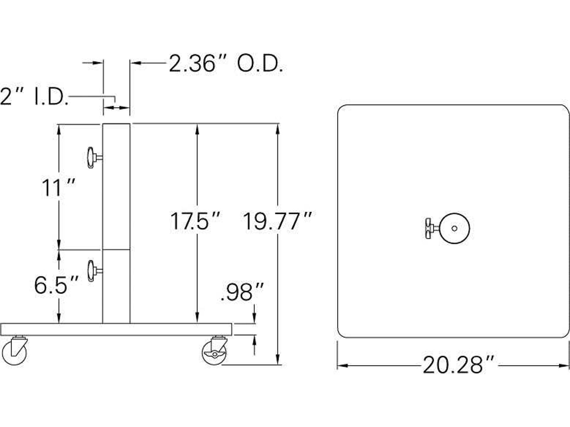 Treasure Garden 120 Pound Steel Umbrella Base 208”