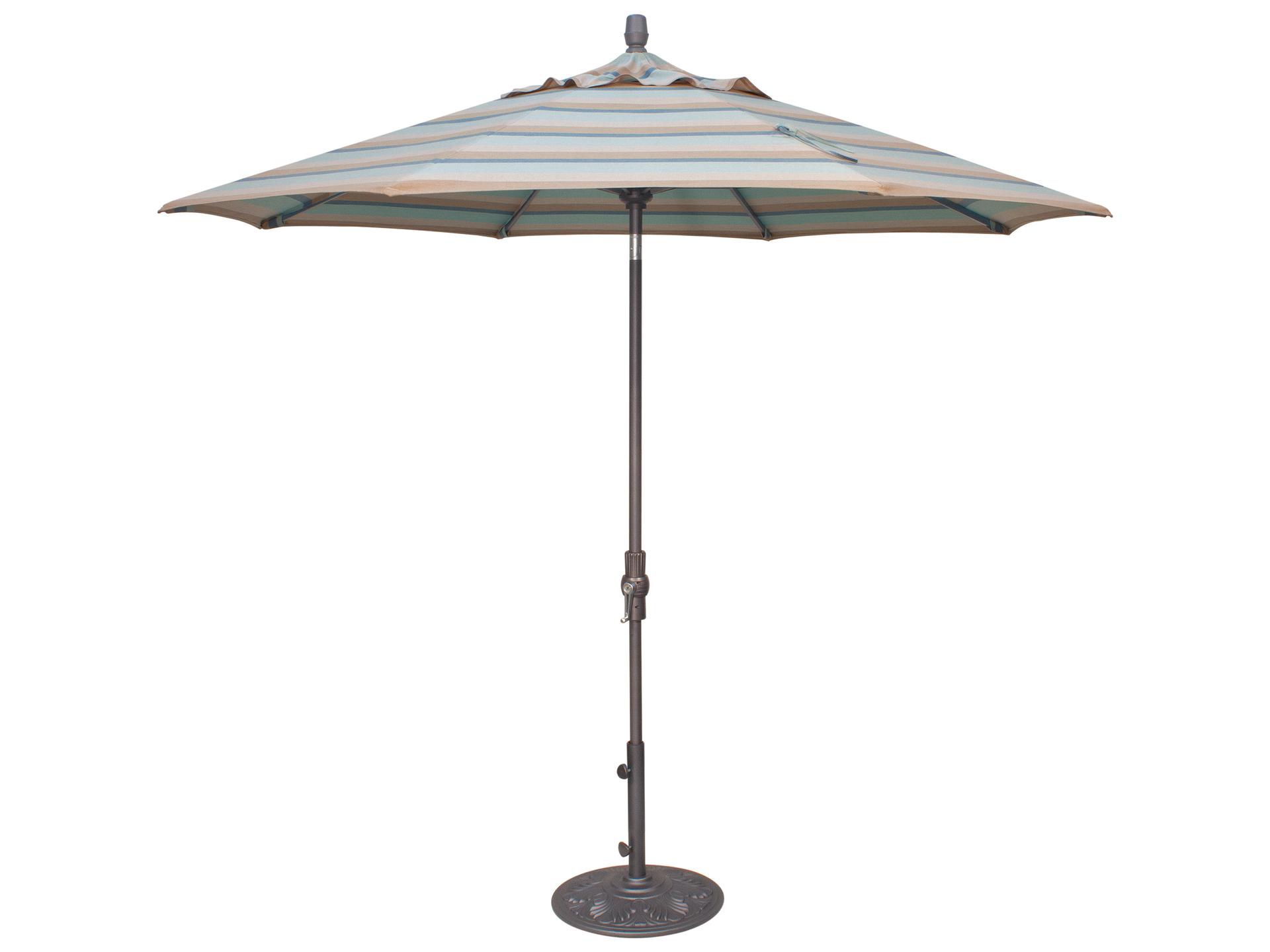 Treasure Garden Special Order Sunbrella Market Aluminum 9 Foot Octagon Collar Tilt Crank Lift Outdoor Patio Umbrella