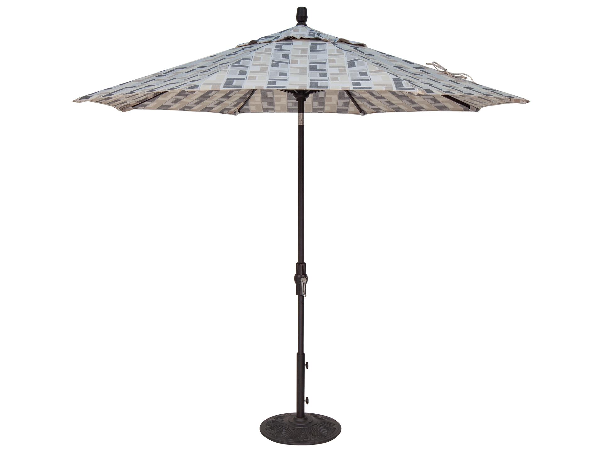Treasure Garden Special Order Sunbrella Market Aluminum 9 Foot Octagon Collar Tilt Crank Lift Outdoor Patio Umbrella